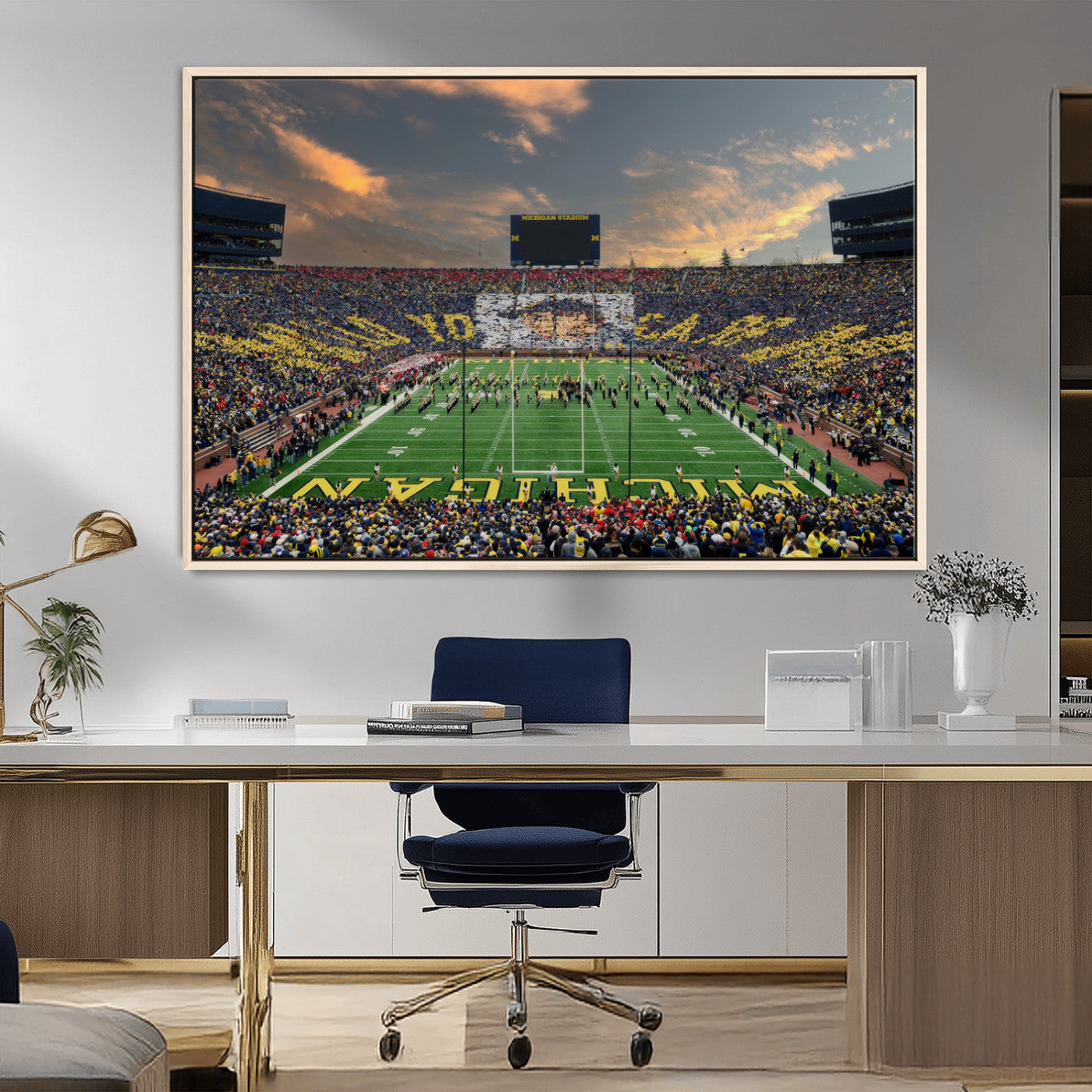 MGV-FC-36X24 - University of Michigan Wolverines Print Canvas, Football Team Print - Ann Arbor Michigan Stadium