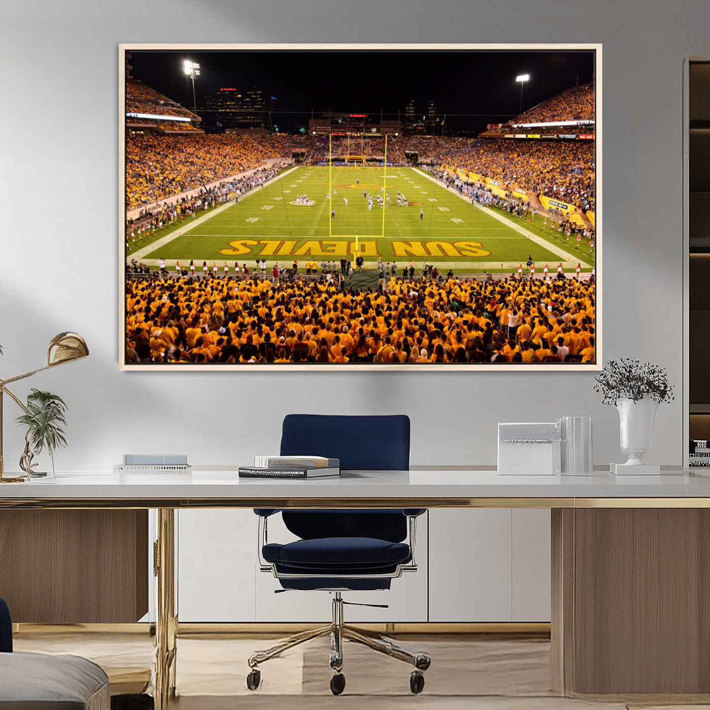 MGV-FC-36X24 - ASU Sun Devils Football Team Print - Phoenix Mountain America Stadium Wall Art Canvas Print