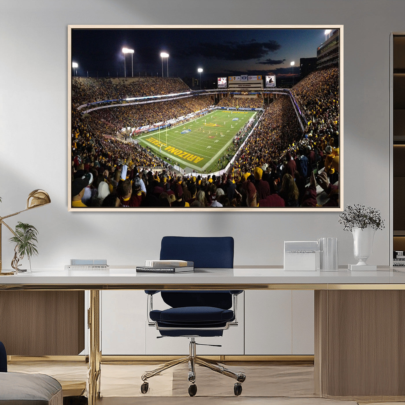 MGV-FC-36X24 - ASU Sun Devils Football Team Print Canvas - Phoenix Mountain America Stadium Wall Art Canvas Print