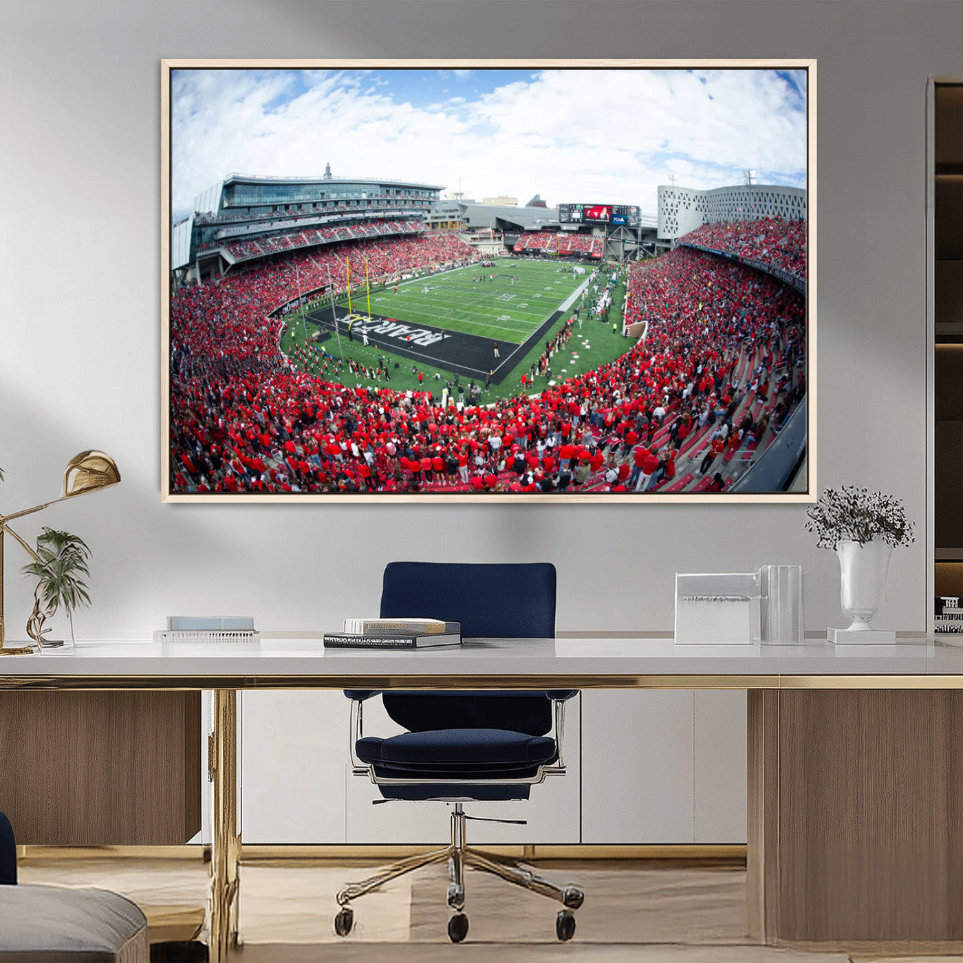 MGV-FC-36X24 - Cincinnati Bearcats Football Team Print - Nippert Stadium Wall Art Canvas Print