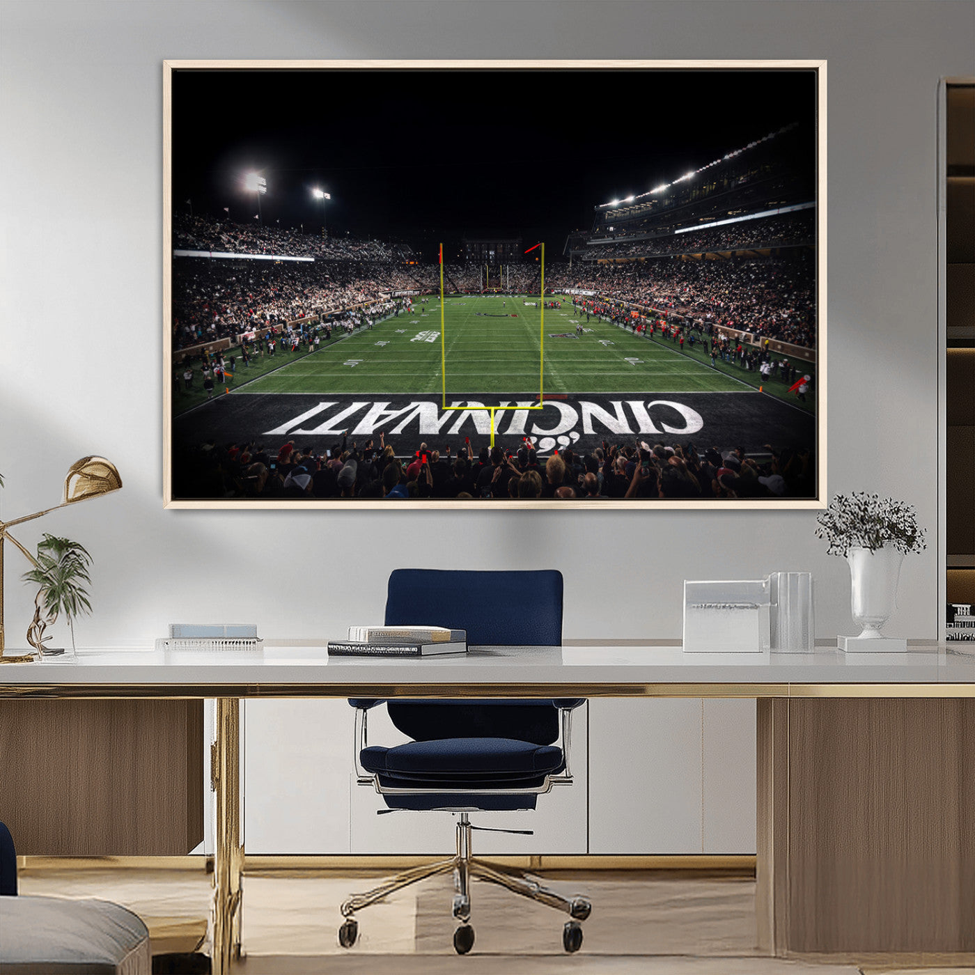 MGV-FC-36X24 - Cincinnati Bearcats Football Team Print - Nippert Stadium Wall Art Canvas Print