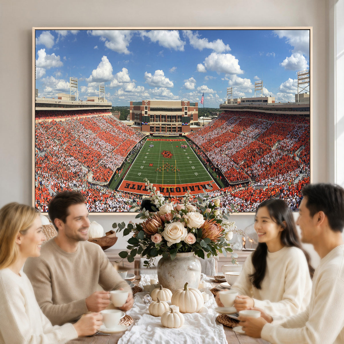 65192-MGV-CV-36X24 - Oklahoma State Cowboys Football Team Print - Stillwater Boone Pickens Stadium Wall Art Canvas Print