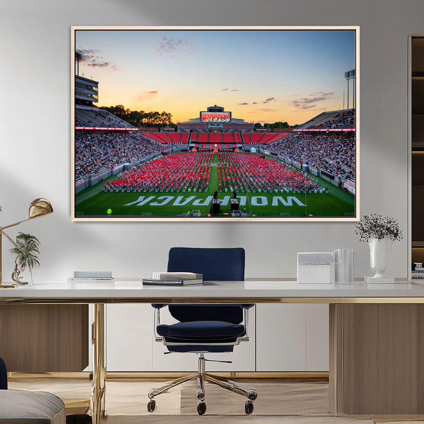 MGV-FC-36X24 - NC State Wolfpack Football Team Print Wall Art - Raleigh Carter-Finley Stadium Wall Art Canvas Print