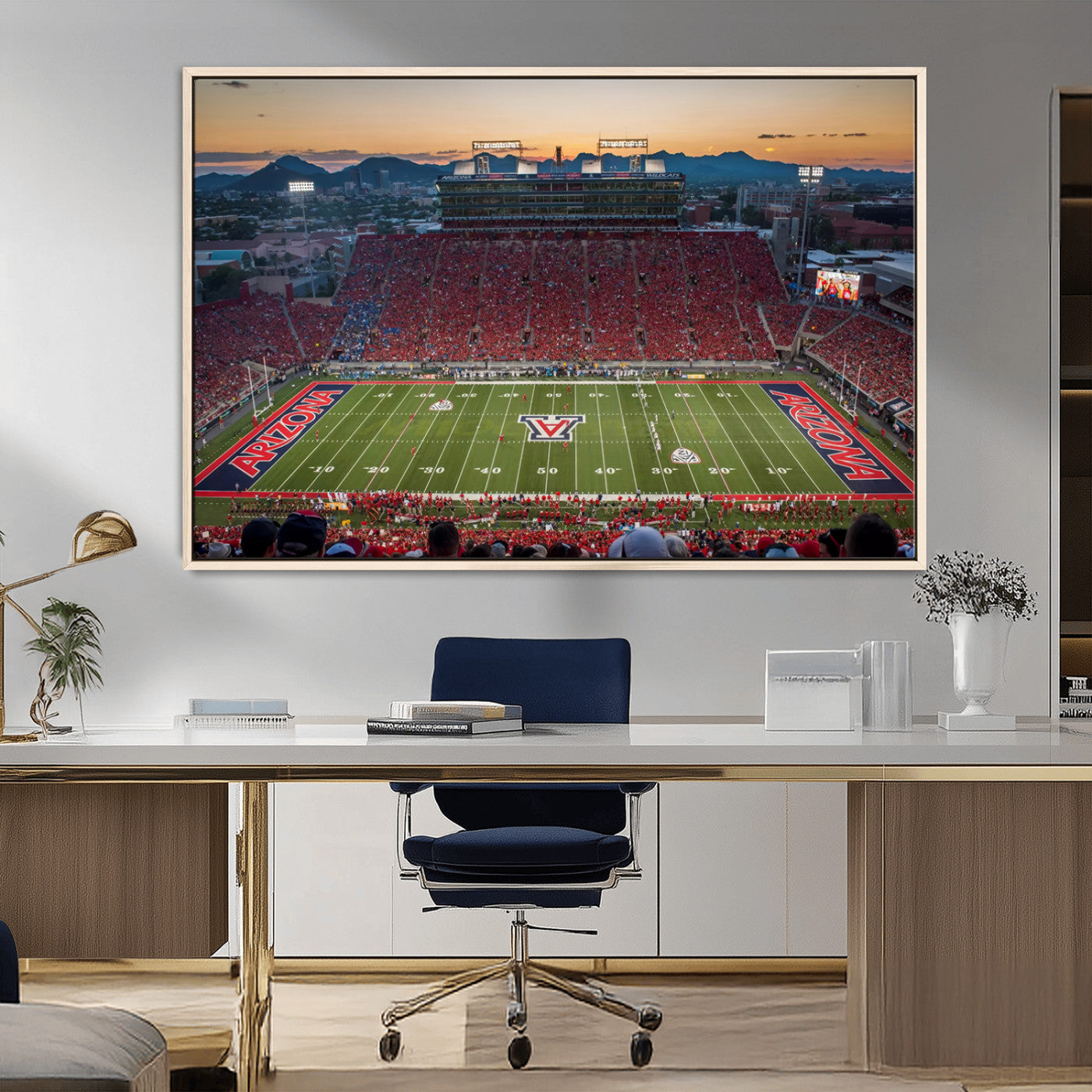MGV-FC-36X24 - Arizona Wildcats Football Team Print - Tucson Arizona Stadium Wall Art Canvas Print