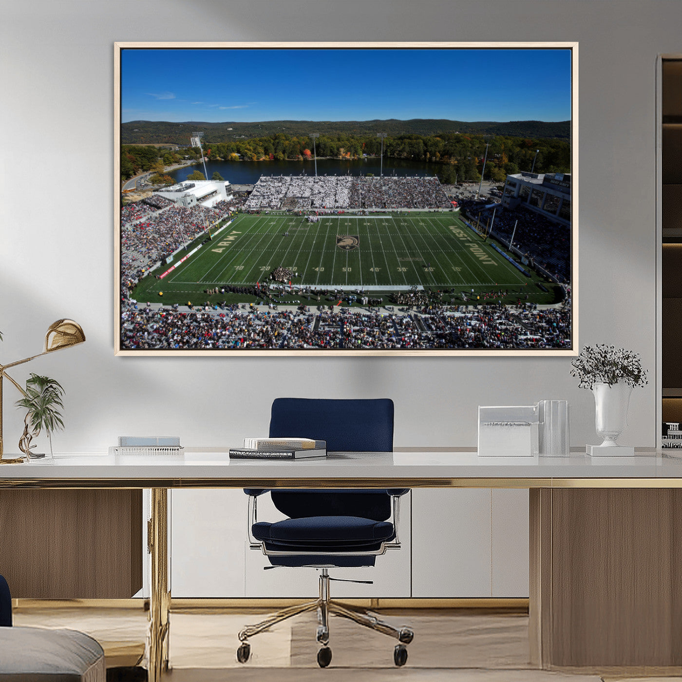 MGV-FC-36X24 - Army Black Knights Football Team Print - West Point Michie Stadium Wall Art Canvas Print
