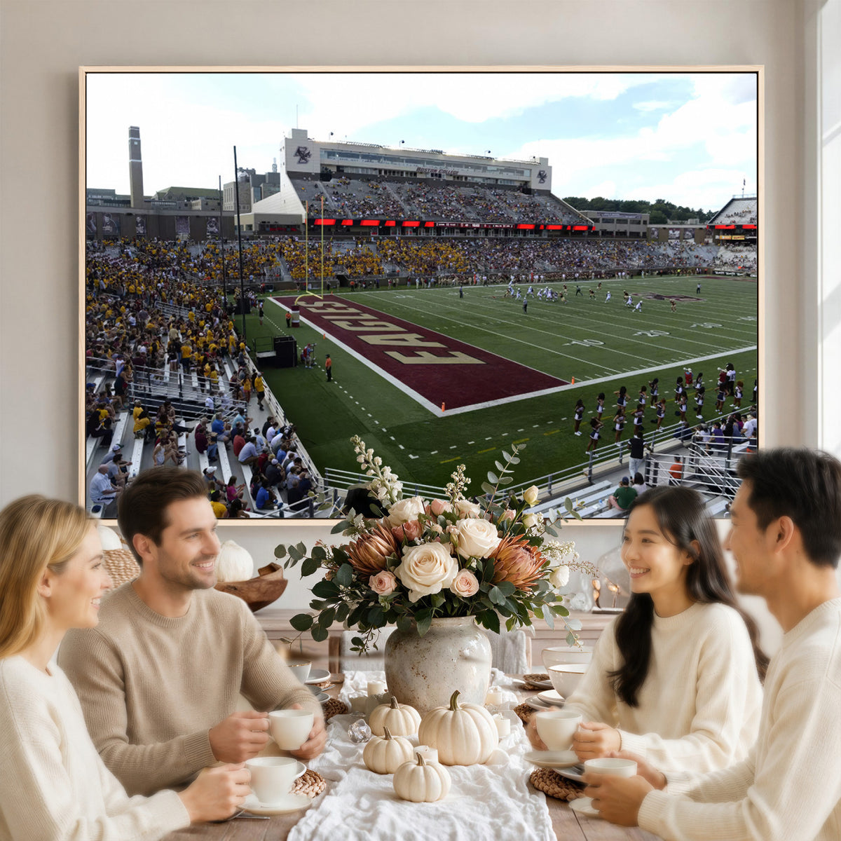 61503-MGV-CV-36X24 - Boston College Eagles Football Team Print - Boston Alumni Stadium Wall Art Canvas Print