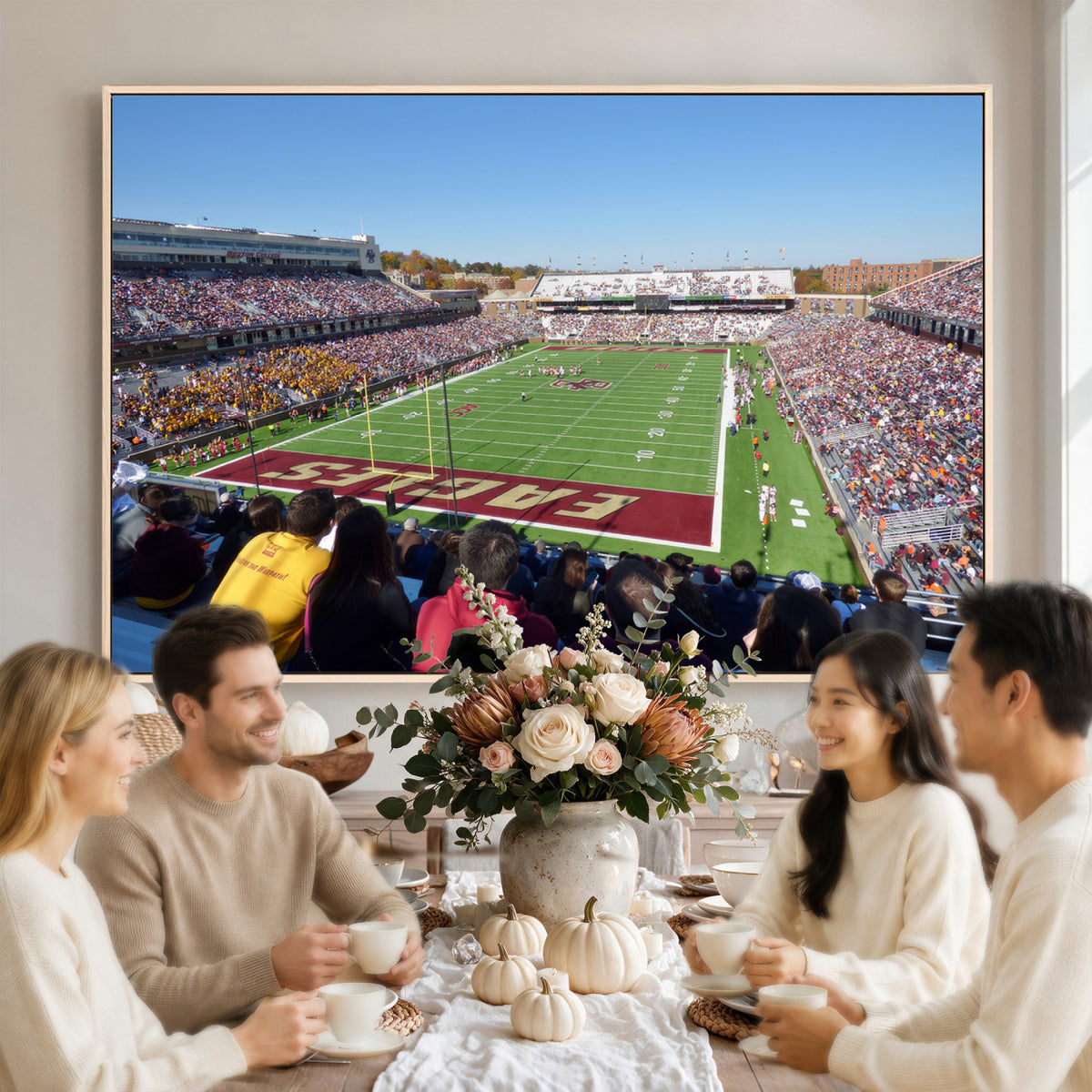 78117-MGV-CV-36X24 - Boston College Eagles Football Team Print - Boston Alumni Stadium Wall Art Canvas Print