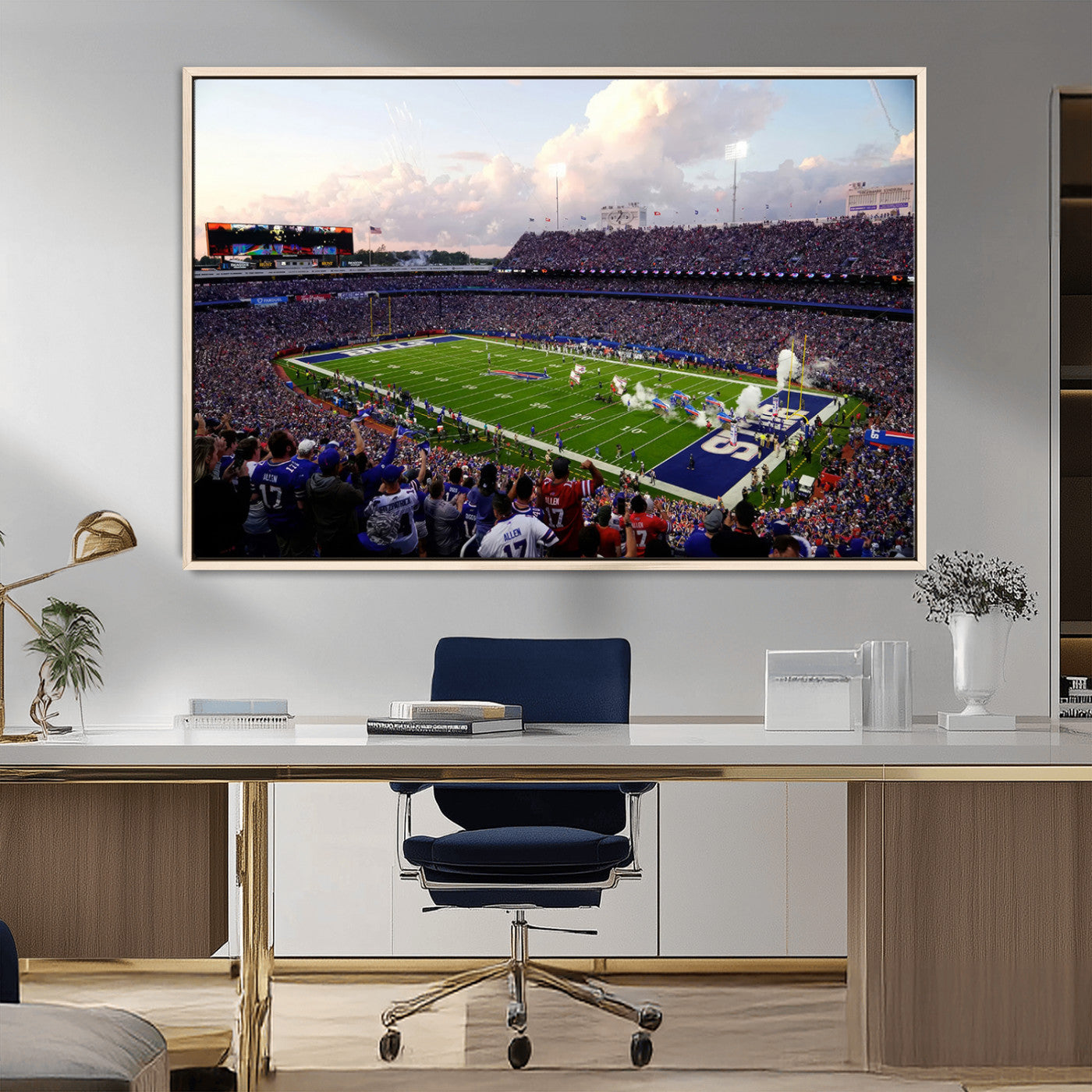 MGV-FC-36X24 - Buffalo Bills Football Team Print - Buffalo Highmark Stadium Wall Art Canvas Print