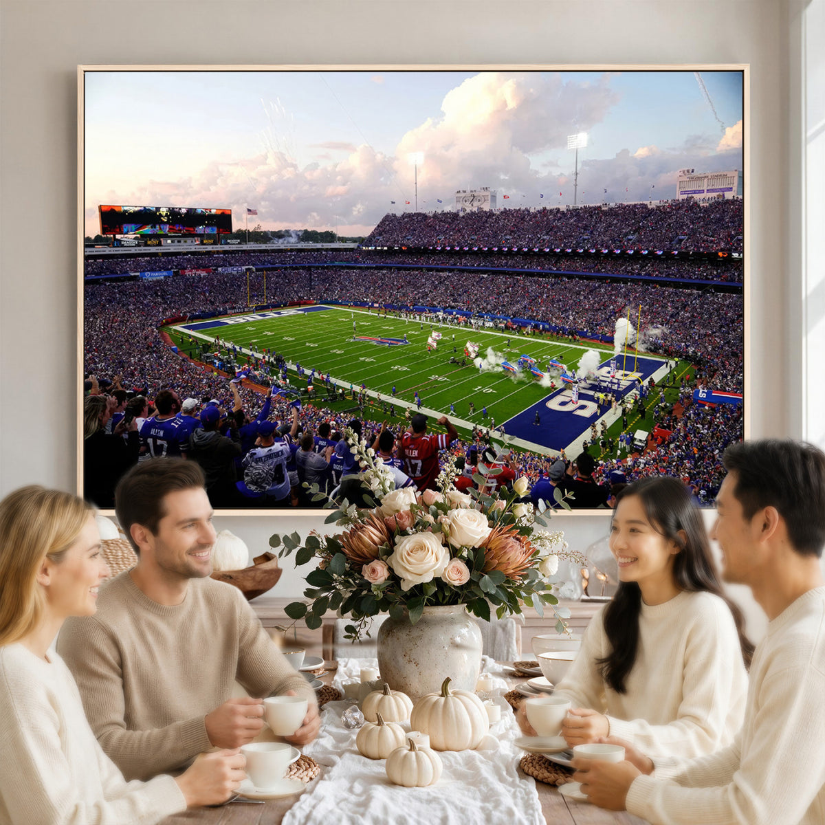 64066-MGV-CV-36X24 - Buffalo Bills Football Team Print - Buffalo Highmark Stadium Wall Art Canvas Print