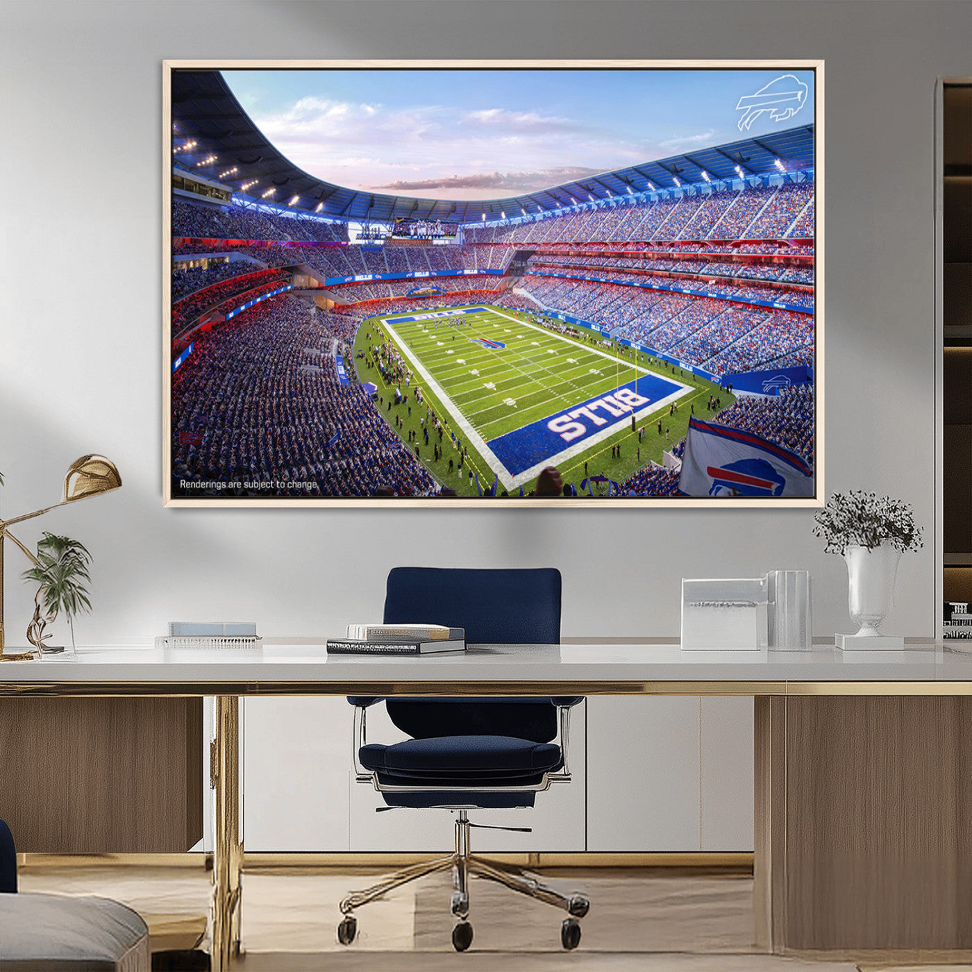 MGV-FC-36X24 - Buffalo Bills Football Team Print Canvas - Buffalo Highmark Stadium Wall Art Canvas Print