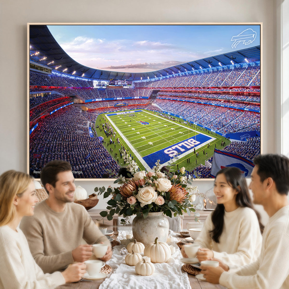57873-MGV-CV-36X24 - Buffalo Bills Football Team Print Canvas - Buffalo Highmark Stadium Wall Art Canvas Print