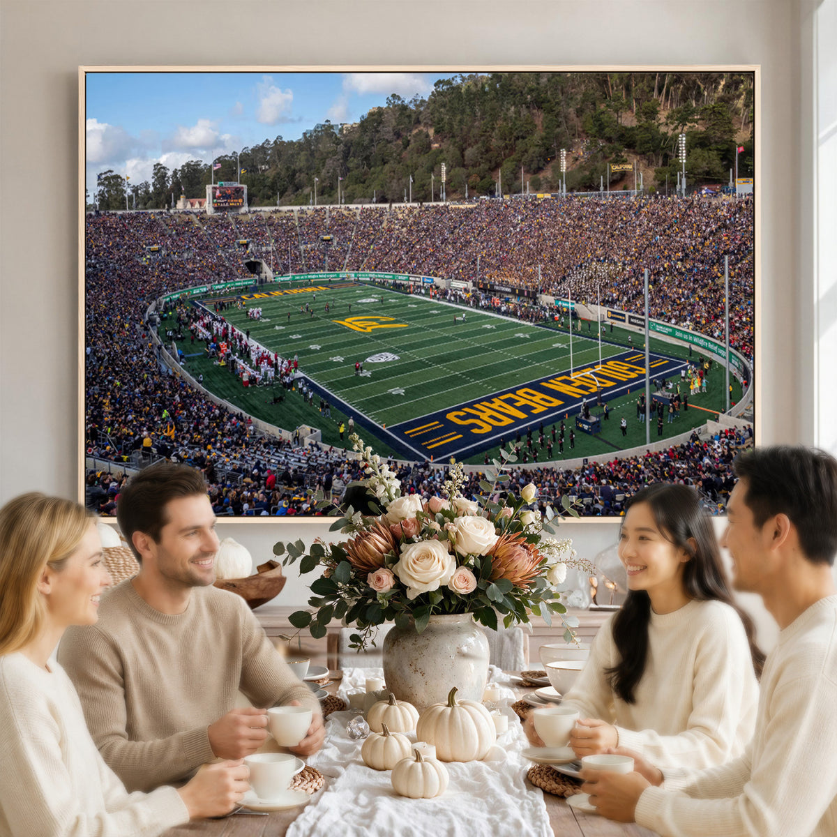 38054-MGV-CV-36X24 - University of California Golden Bears Football Team Print - Berkeley California Memorial Stadium Art