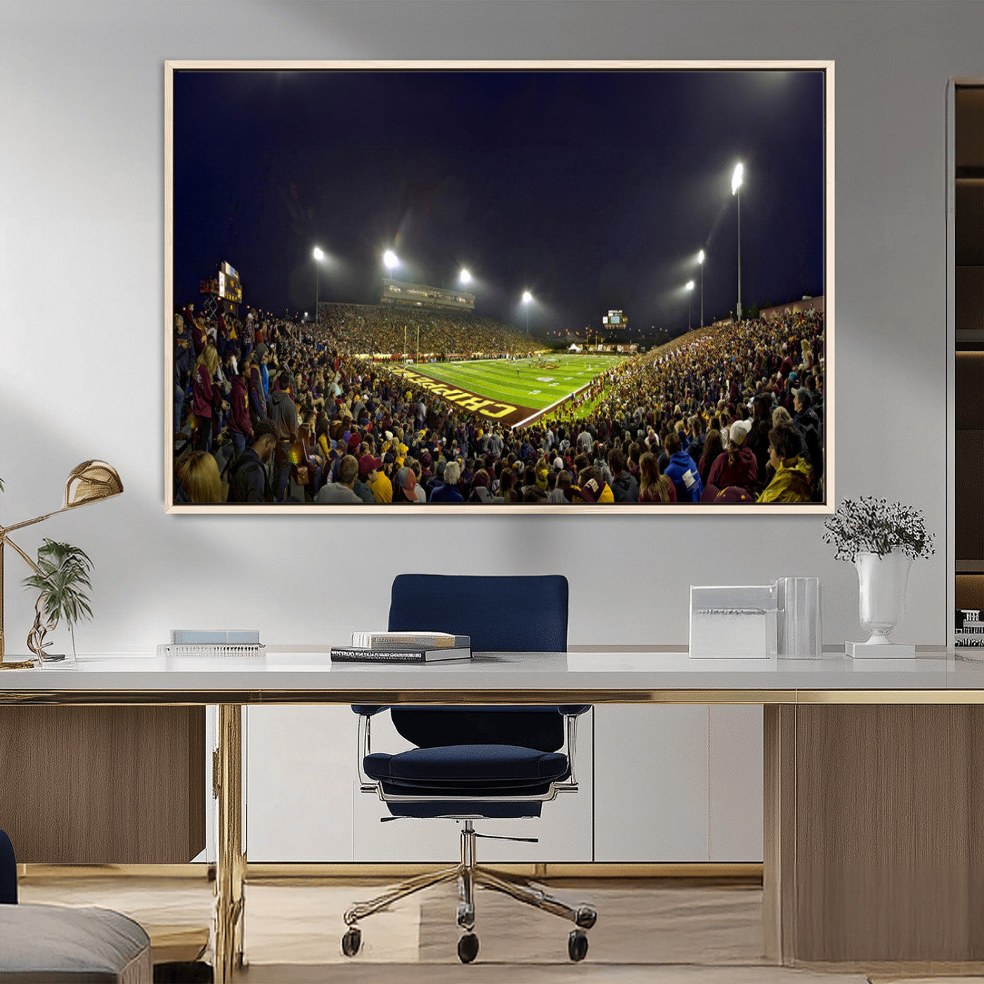 MGV-FC-36X24 - Central Michigan University Chippewas Canvas Wall Art, Football Team Print - Mount Pleasant