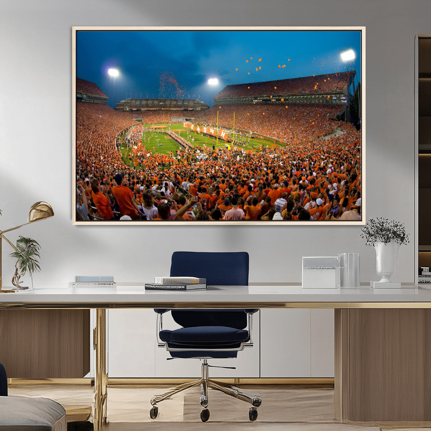 MGV-FC-36X24 - Clemson University Tigers Football Team Print - Clemson Memorial Stadium Wall Art Canvas Print