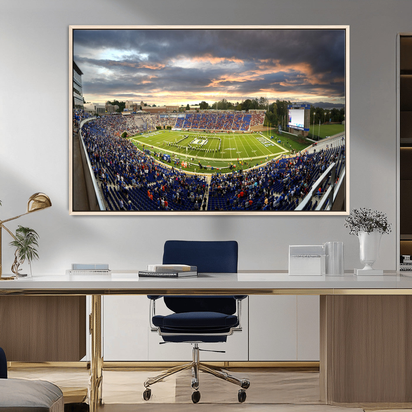 MGV-FC-36X24 - Duke University Blue Devils Football Team Print - Durham Wallace Wade Stadium Wall Art Canvas Print