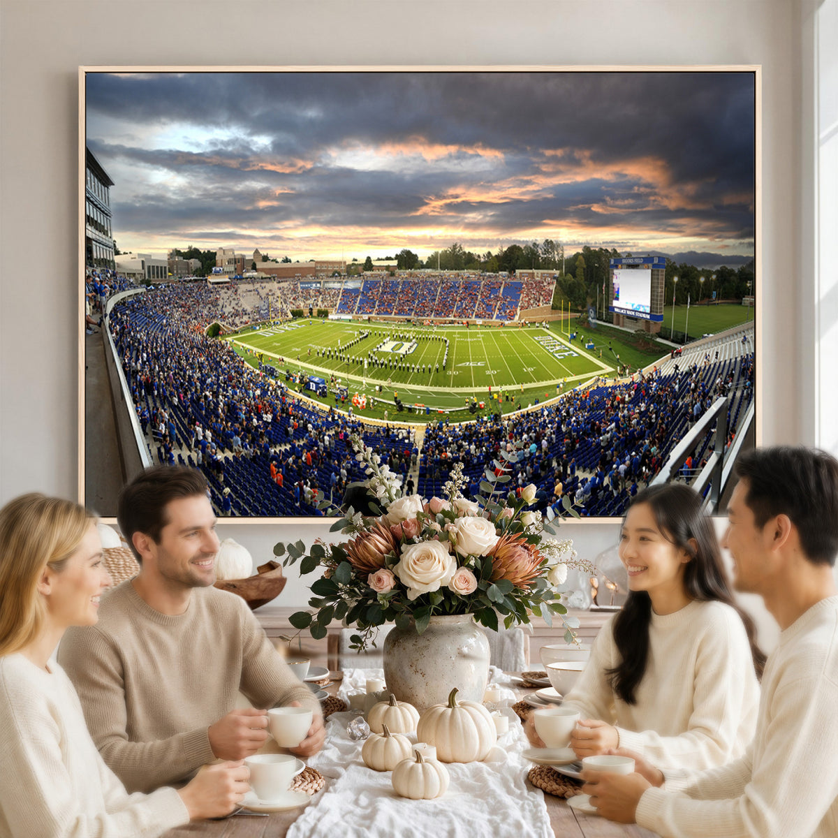 60433-MGV-CV-36X24 - Duke University Blue Devils Football Team Print, Durham