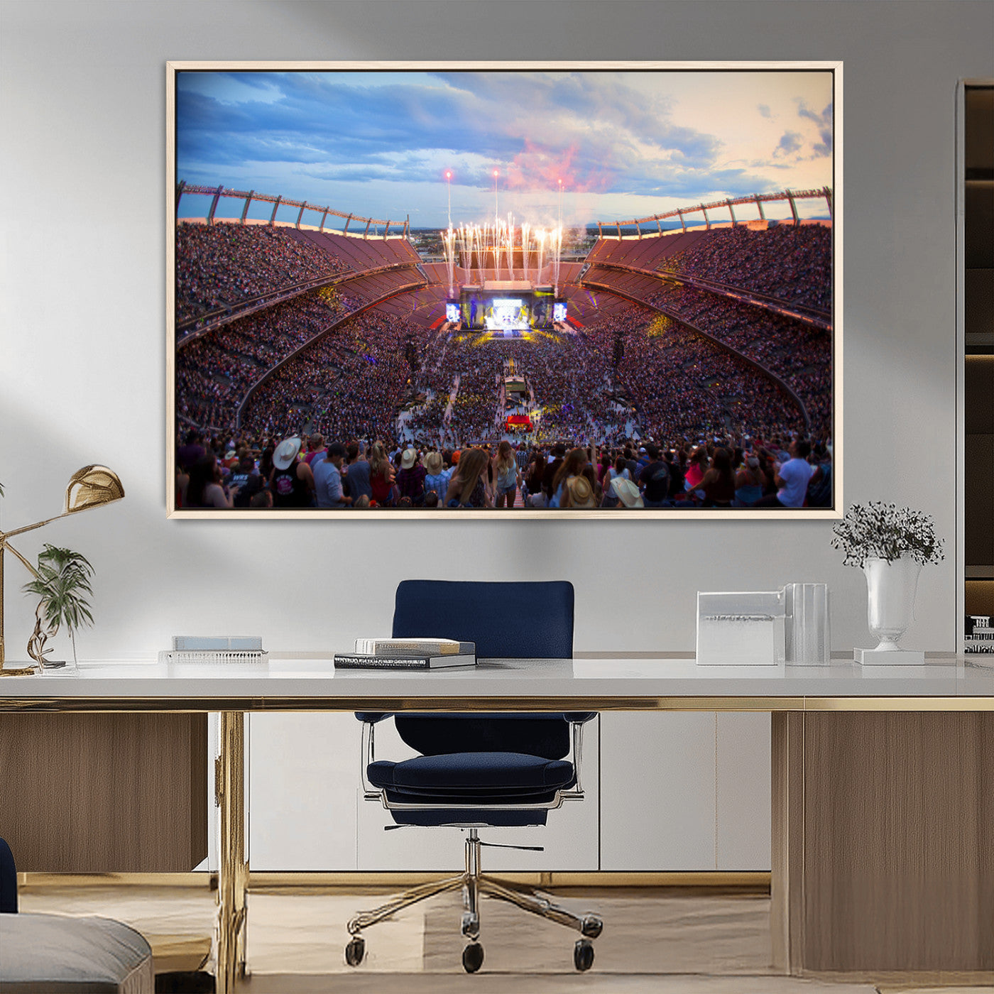 MGV-FC-36X24 - Denver Broncos Football Team Print Canvas- Empower Field at Mile High Stadium Wall Art Canvas Print
