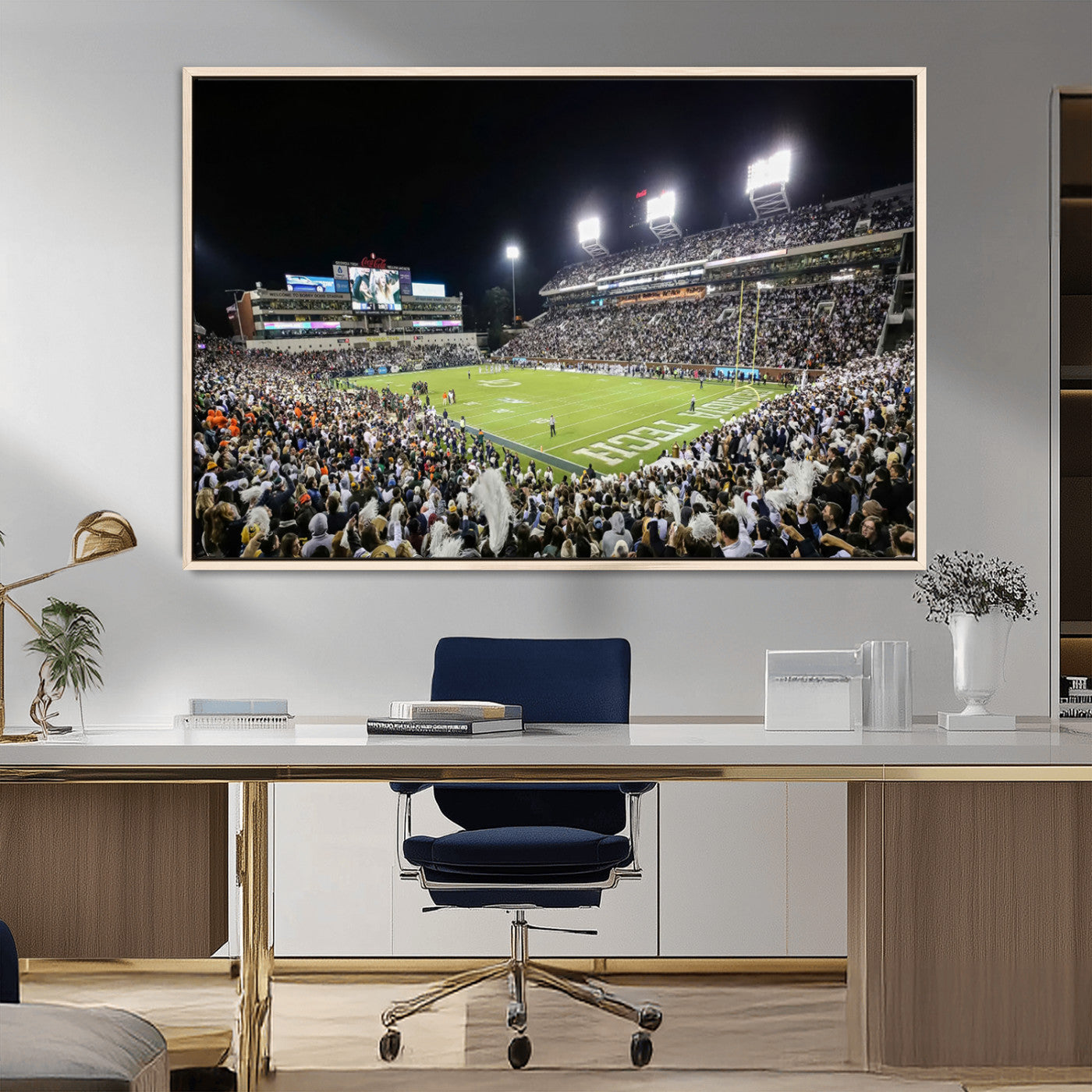 MGV-FC-36X24 - Georgia Tech Yellow Jackets Football Team Print - Atlanta Bobby Dodd Stadium Wall Art Canvas Print