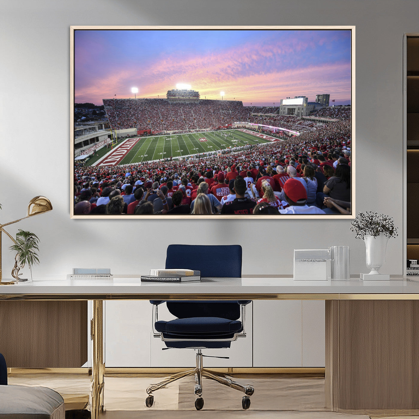 MGV-FC-36X24 - Indiana University Hoosiers Football Team Print - Bloomington Memorial Stadium Wall Art Canvas Print