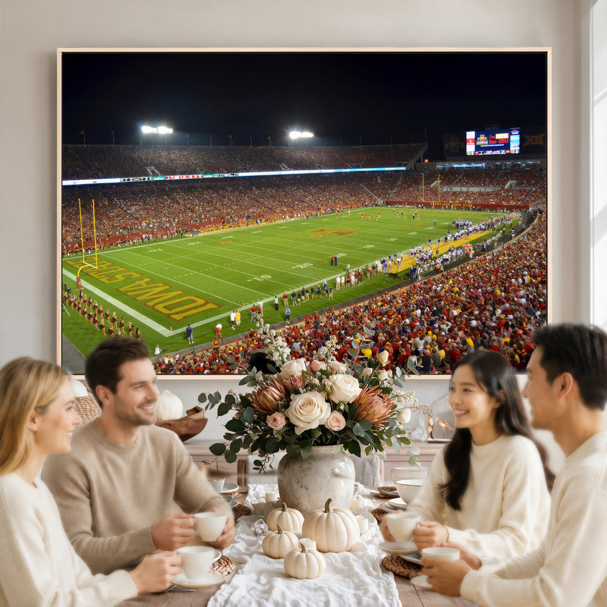 27211-MGV-CV-36X24 - Iowa State University Cyclones Football Team Print, Ames, Extra Large Game Room Wall Decor