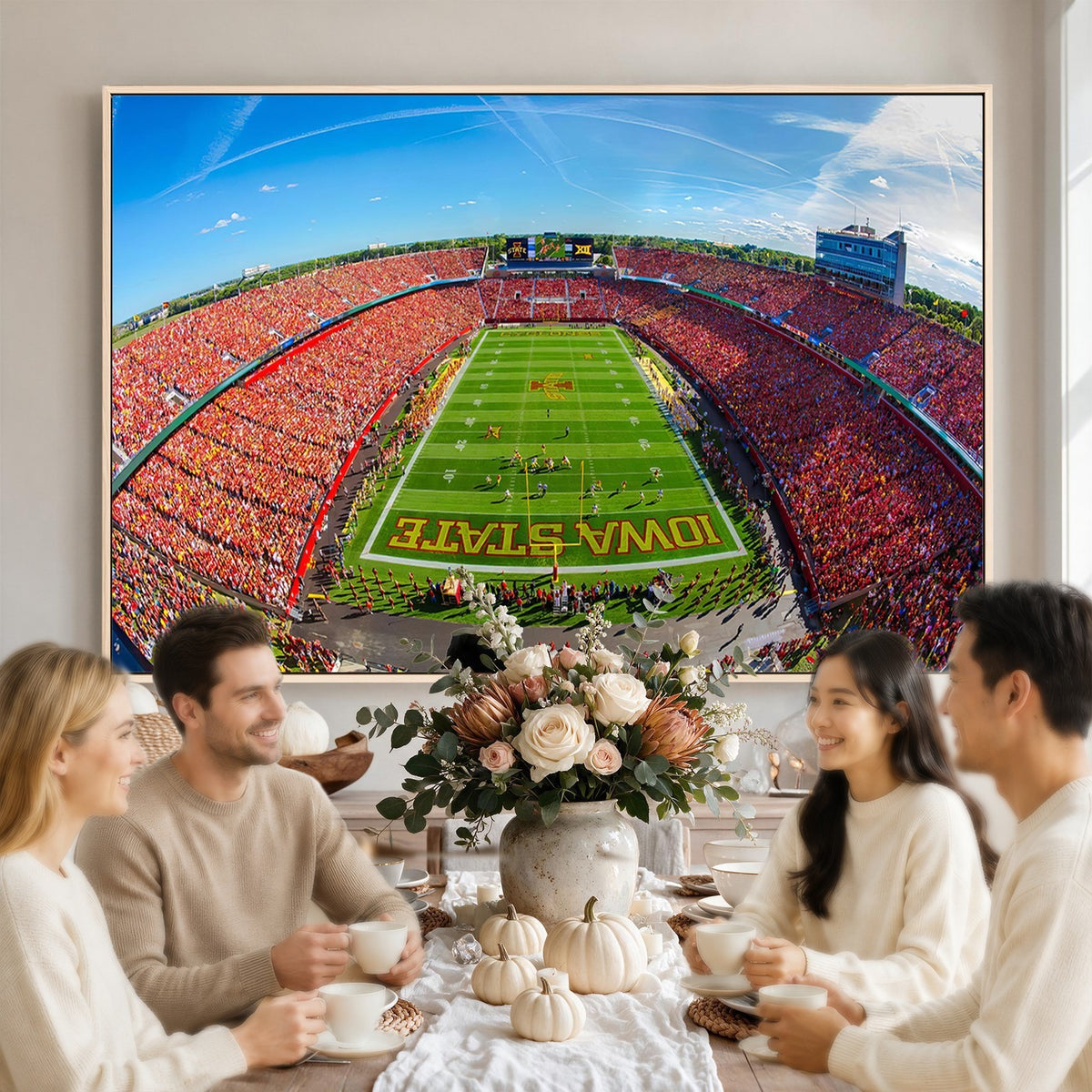 36706-MGV-CV-24X16 - Iowa State University Cyclones Football Team Print, Ames, Framed and Ready to Hang