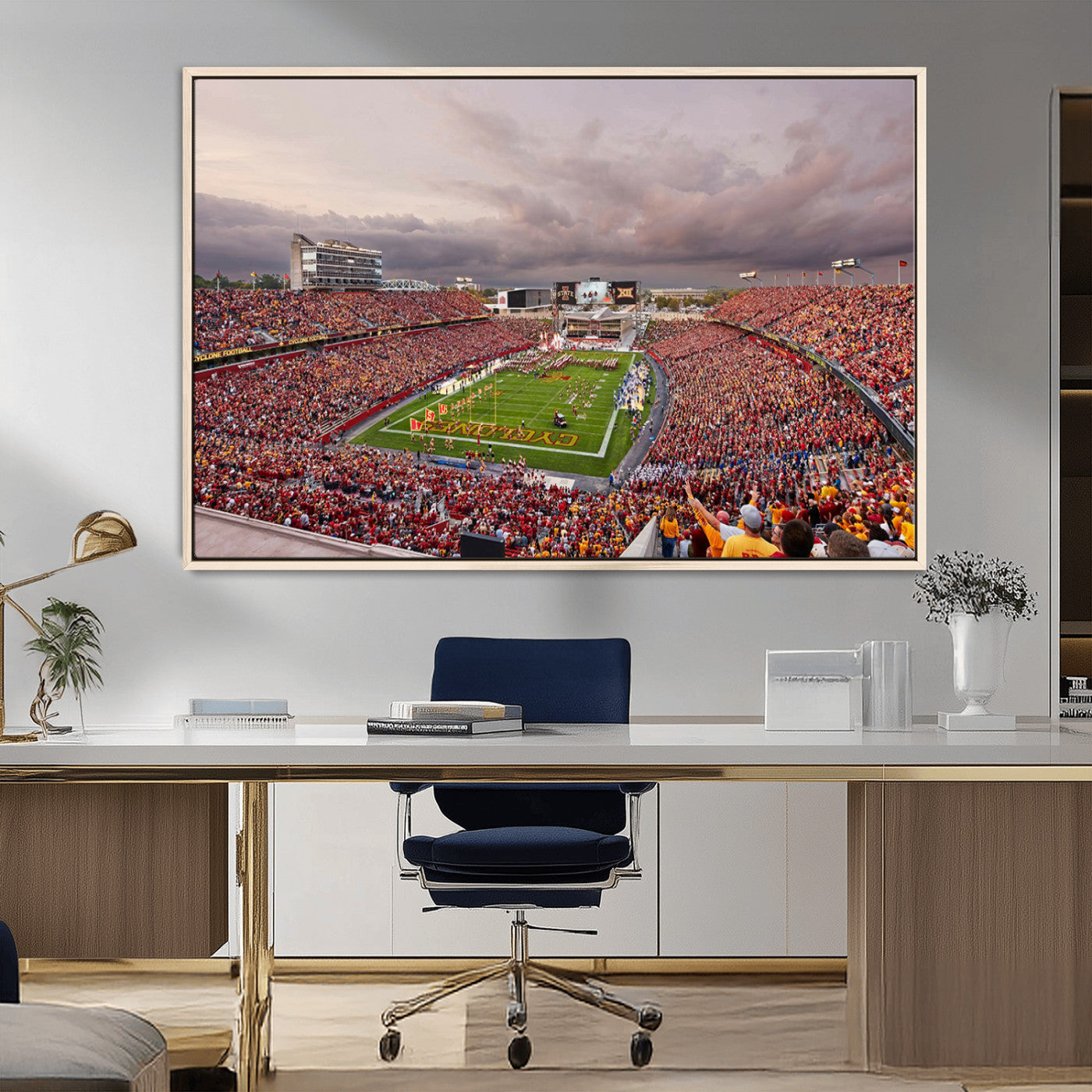MGV-FC-36X24 - Iowa State University Cyclones Football Team Print - Ames Jack Trice Stadium Wall Art Canvas Print