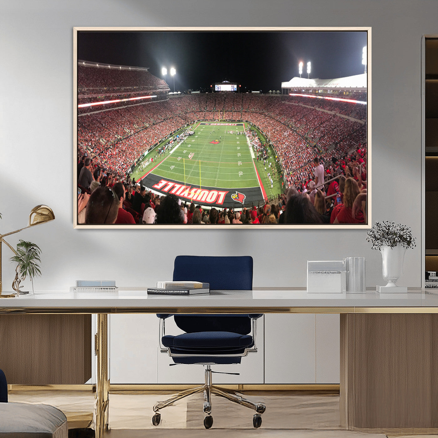 MGV-FC-36X24 - University of Louisville Cardinals Football Team Print - Louisville Cardinal Stadium Wall Art Canvas