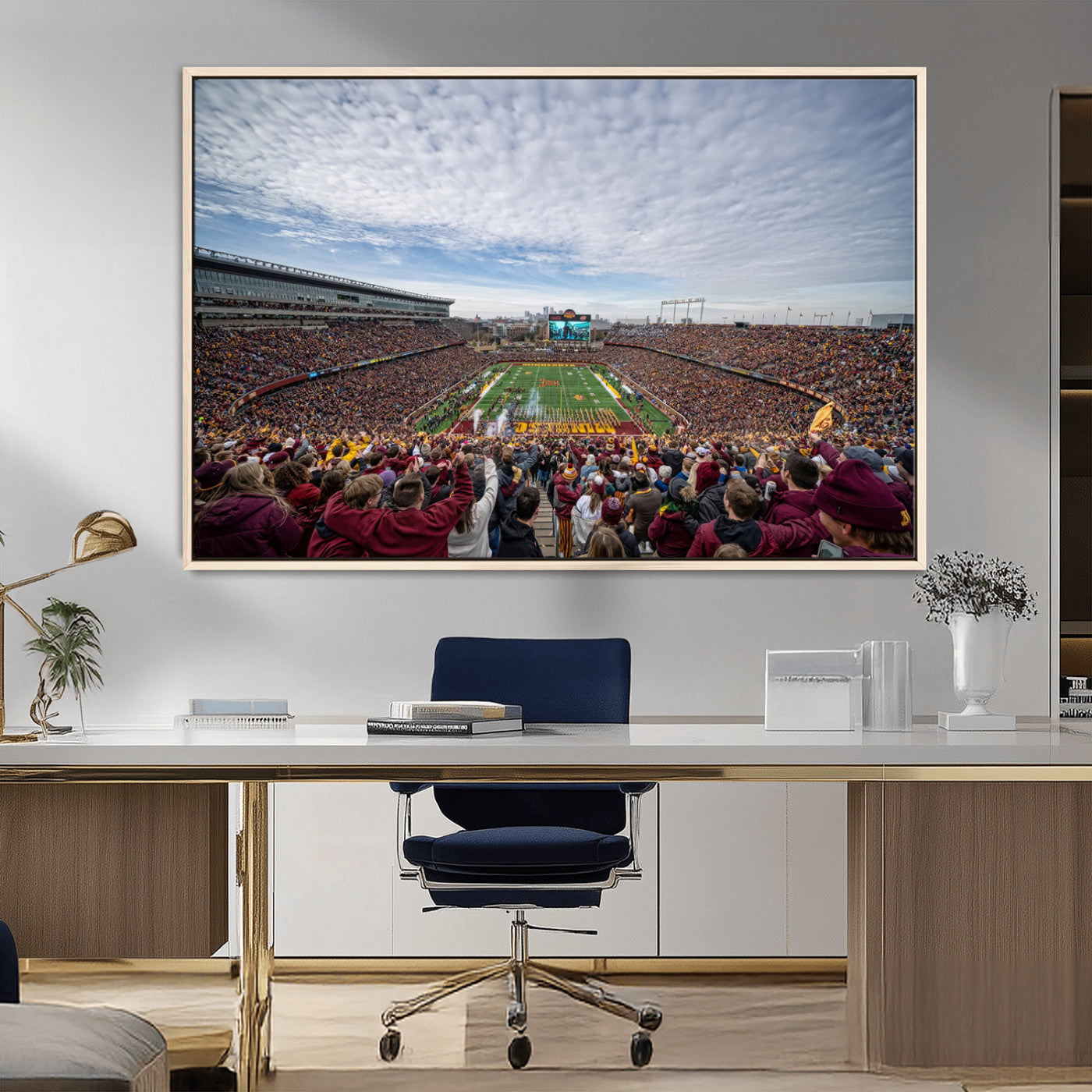 MGV-FC-36X24 - University of Minnesota Golden Gophers Football Team Print - Minneapolis Huntington Bank Stadium Art