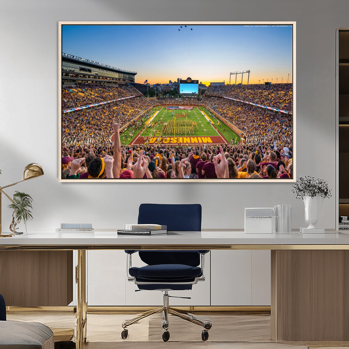 MGV-FC-36X24 - University of Minnesota Golden Gophers Football Team Print - Minneapolis Huntington Bank Stadium