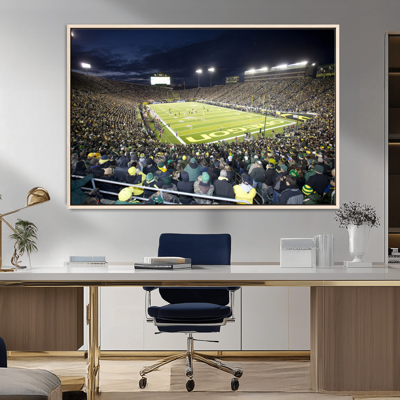 MGV-FC-36X24 - University of Oregon Ducks Football Team Print - Eugene Autzen Stadium Wall Art Canvas Print
