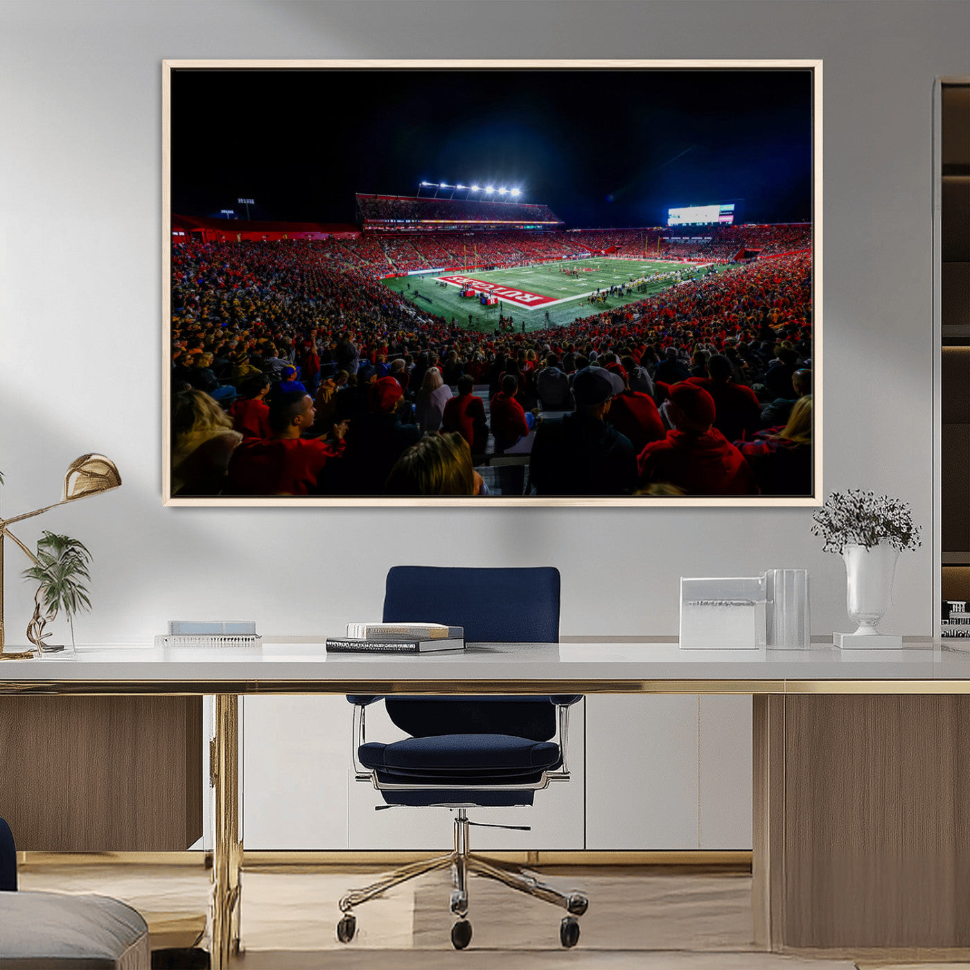 MGV-FC-36X24 - Rutgers Scarlet Knights Football Team Print - SHI Stadium, Piscataway Wall Art Canvas Print