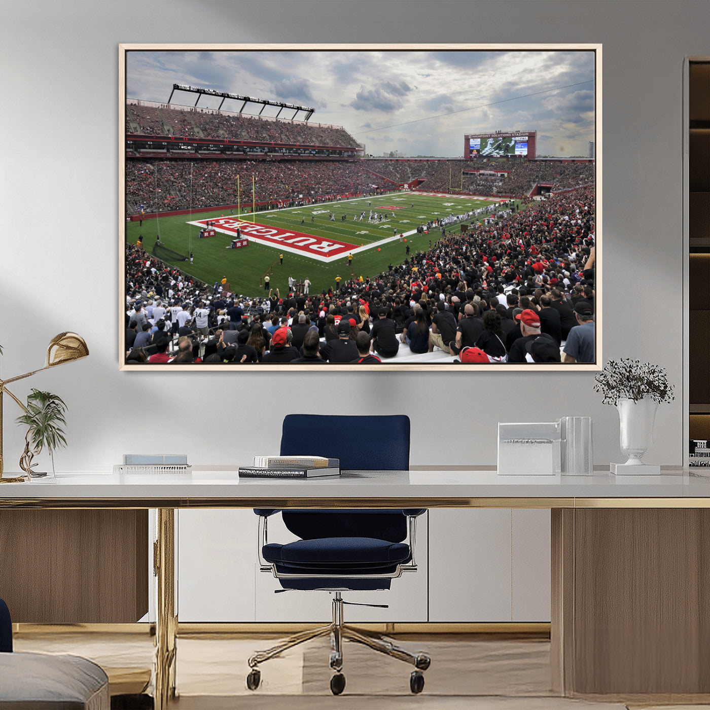 MGV-FC-36X24 - Rutgers Scarlet Knights Football Team Print - SHI Stadium, Piscataway Wall Art Canvas Print