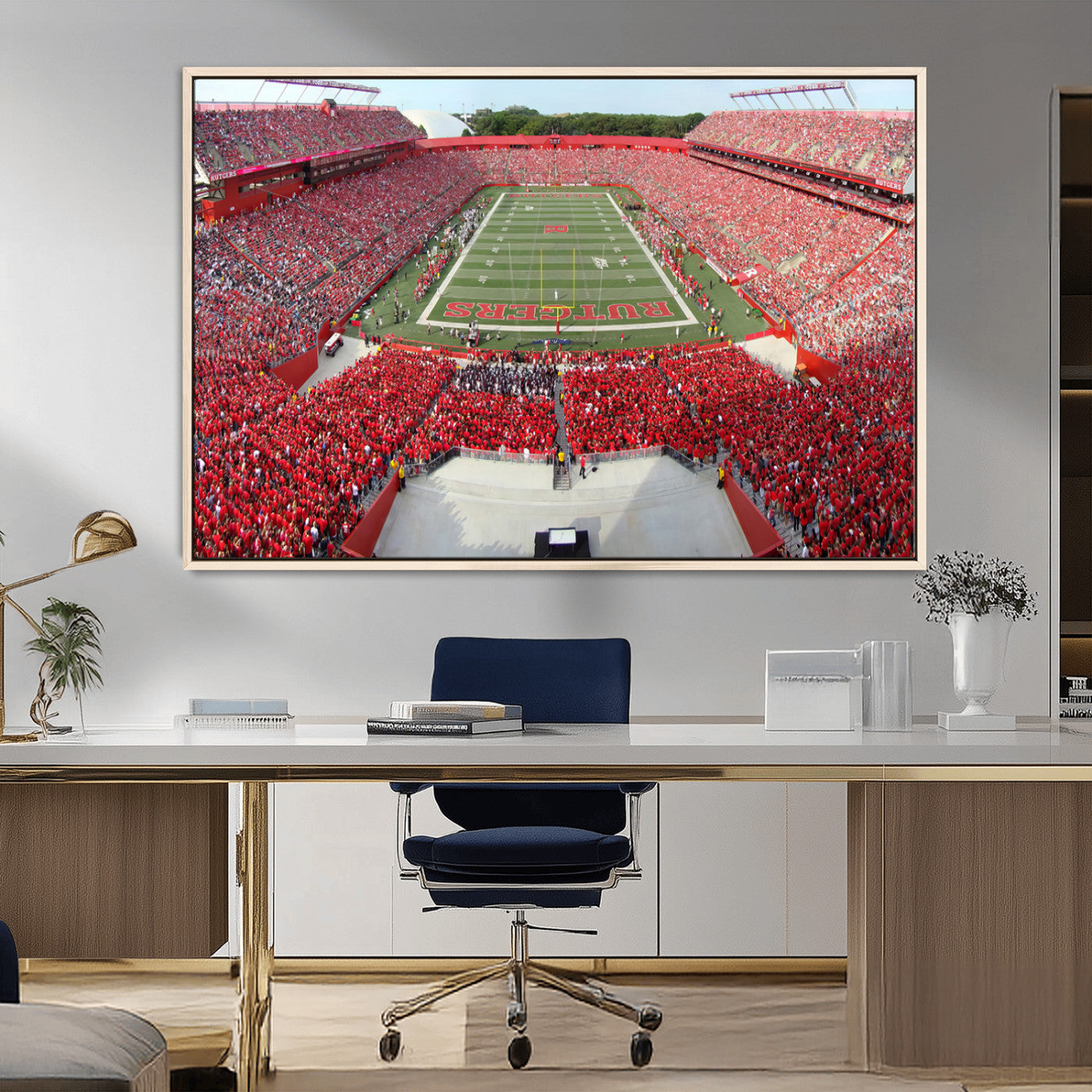 MGV-FC-36X24 - Rutgers Scarlet Knights Football Team Print - Piscataway SHI Stadium Wall Art Canvas Print