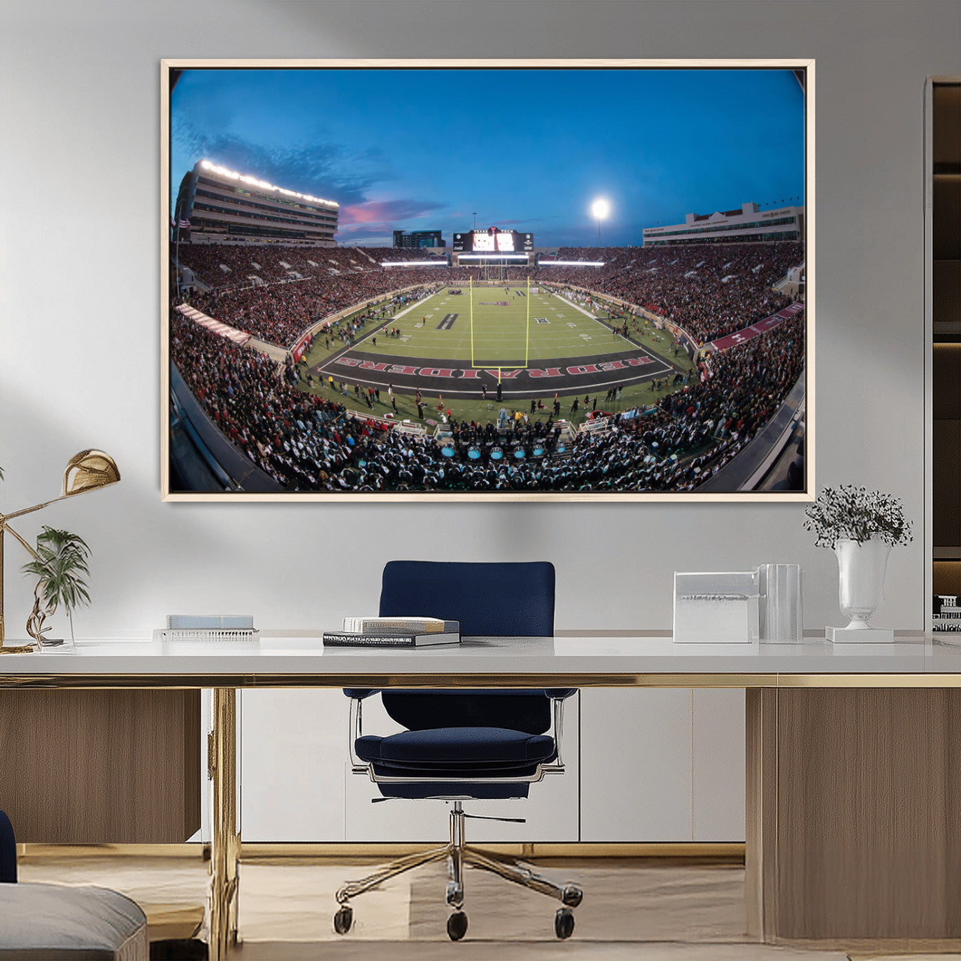 MGV-FC-36X24 - Texas Tech Red Raiders Canvas, Framed Football Team Print - Lubbock Jones AT&T Stadium Wall Art