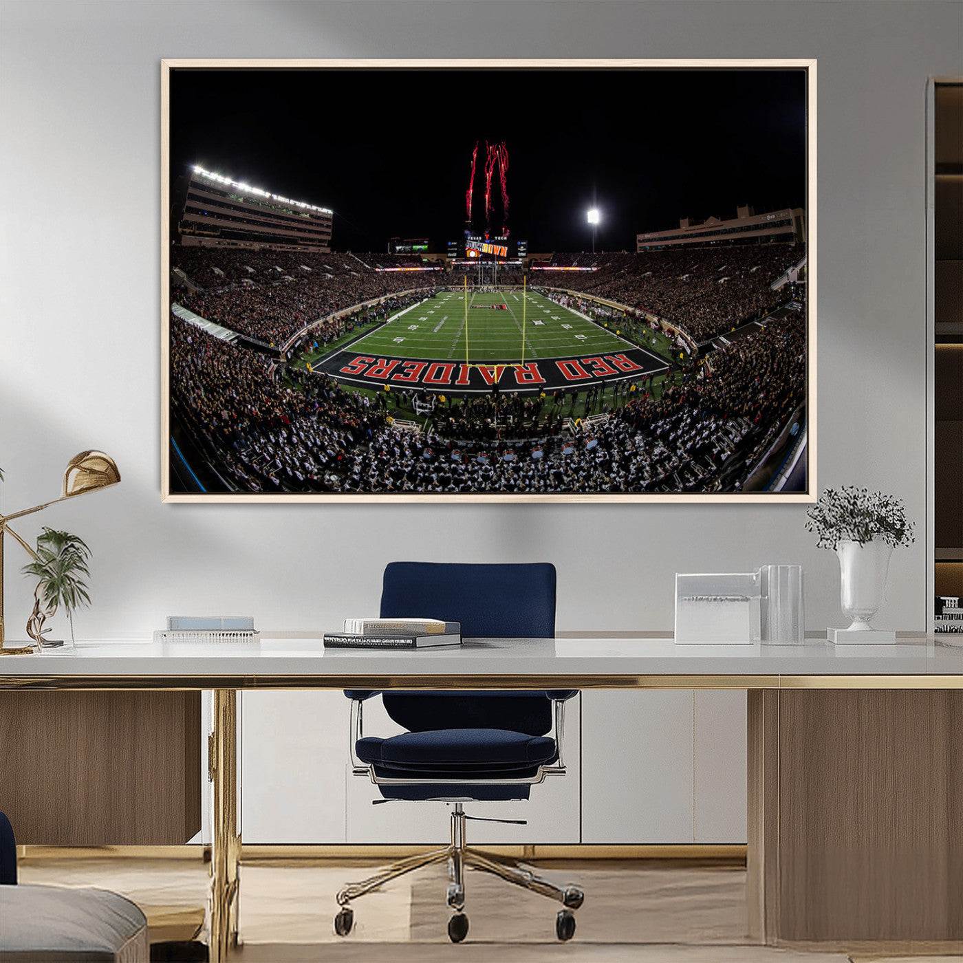 MGV-FC-36X24 - Framed Texas Tech Red Raiders Stadium Canvas, Texas Tech Red Raiders Football Team Print - Lubbock