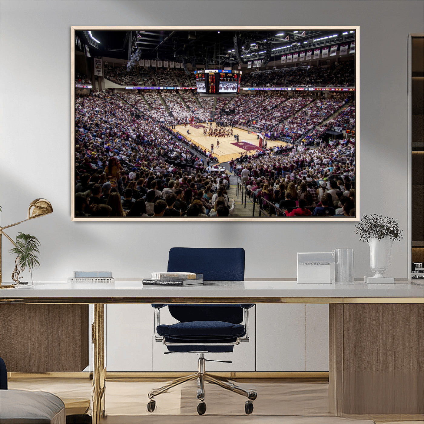 MGV-FC-36X24 - University of Nebraska Cornhuskers Basketball Team Print - Lincoln Red Arena Wall Art Canvas Print