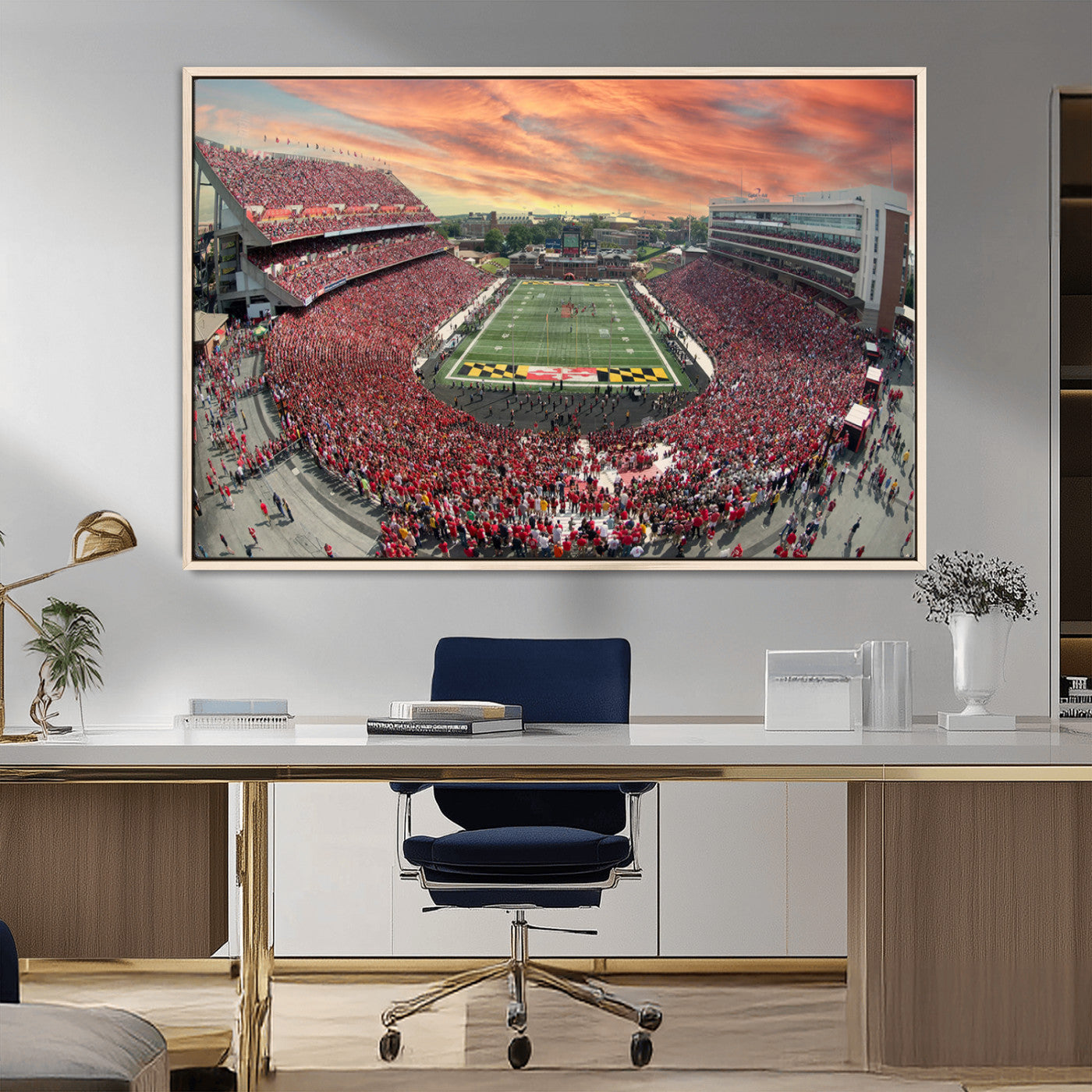 MGV-FC-36X24 - University of Maryland Terrapins Football Team Print - College Park SECU Stadium Wall Art Canvas