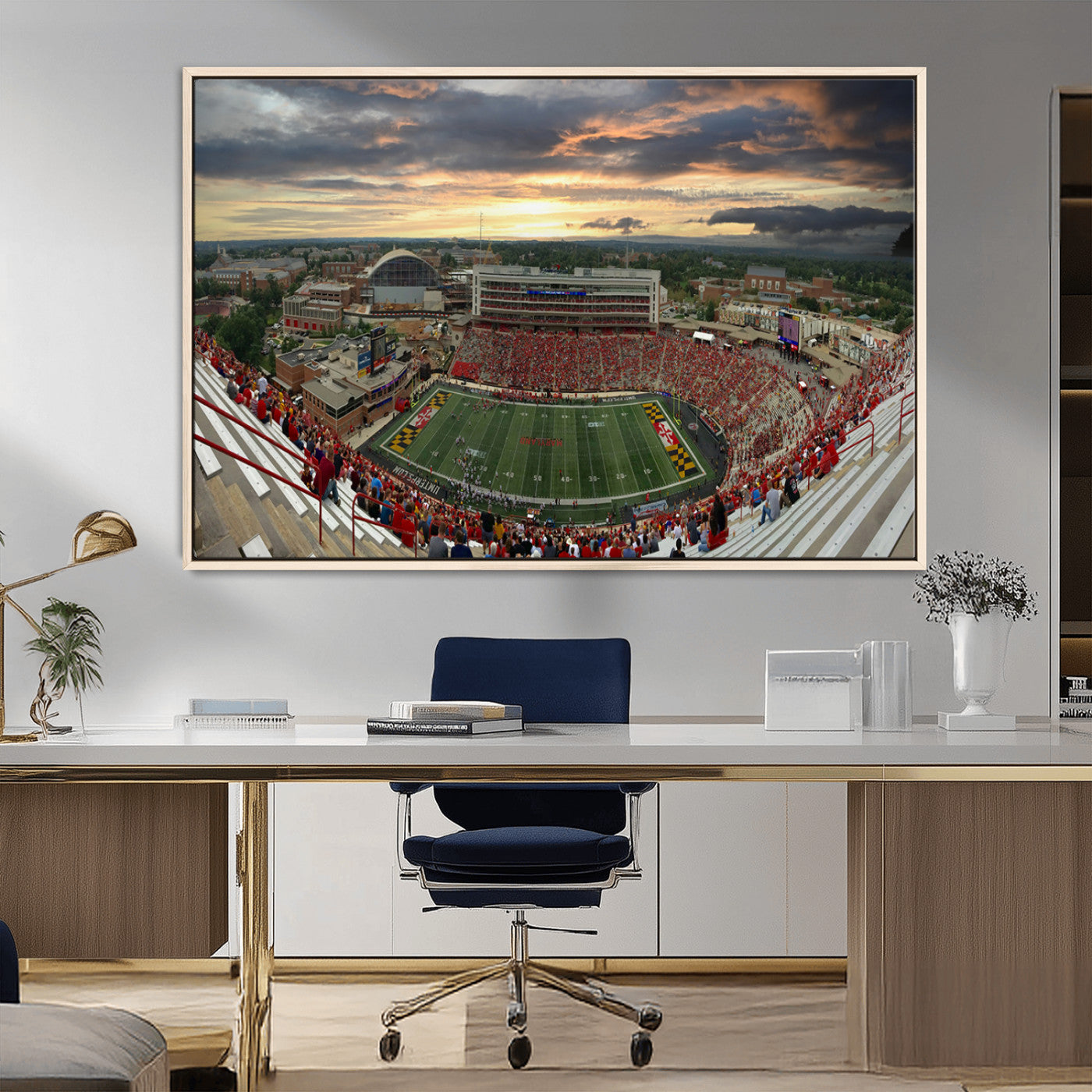 MGV-FC-36X24 - University of Maryland Terrapins Football Team Print - College Park SECU Stadium Wall Art Canvas