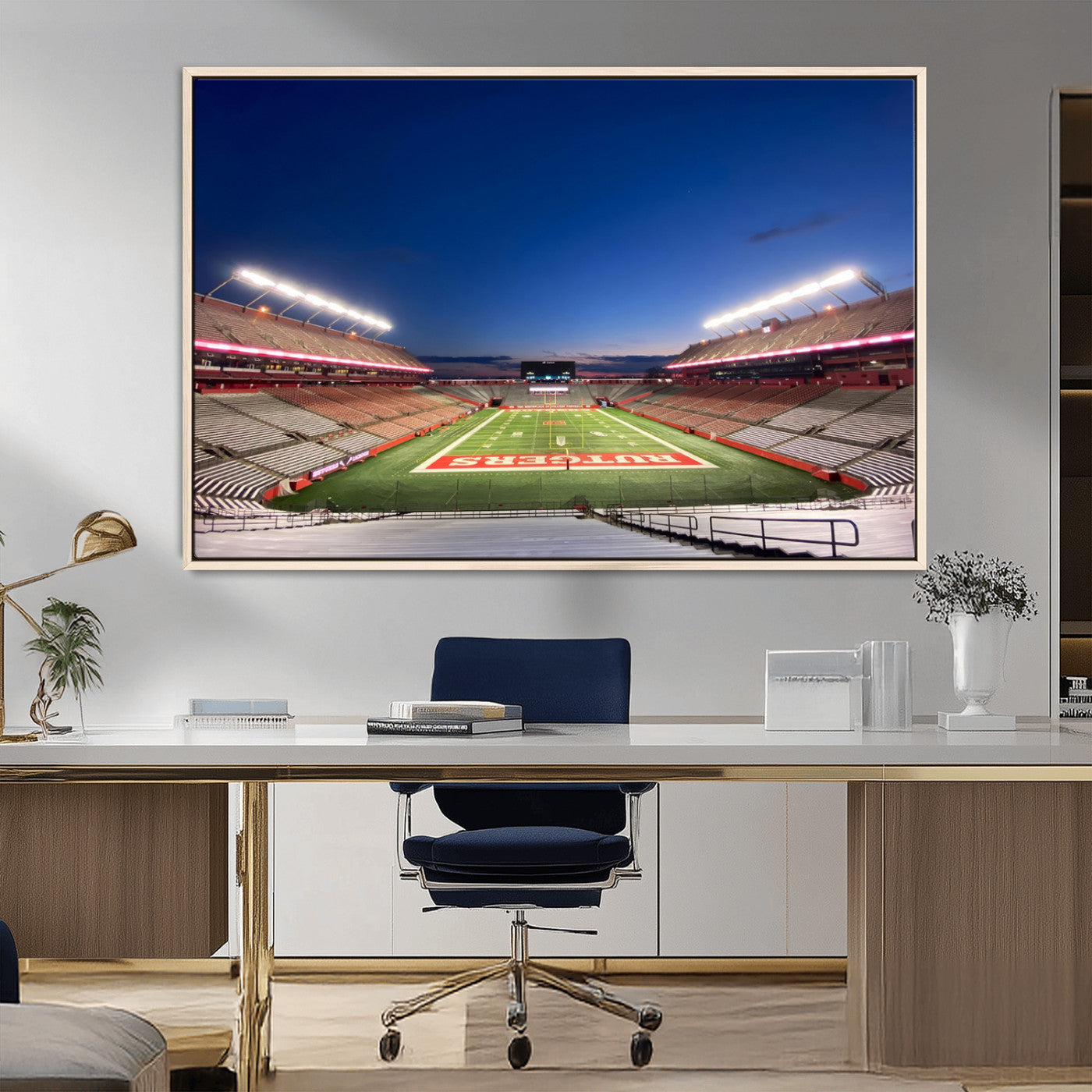 MGV-FC-36X24 - Rutgers Scarlet Knights Football Team Print - Piscataway SHI Stadium Wall Art Canvas Print