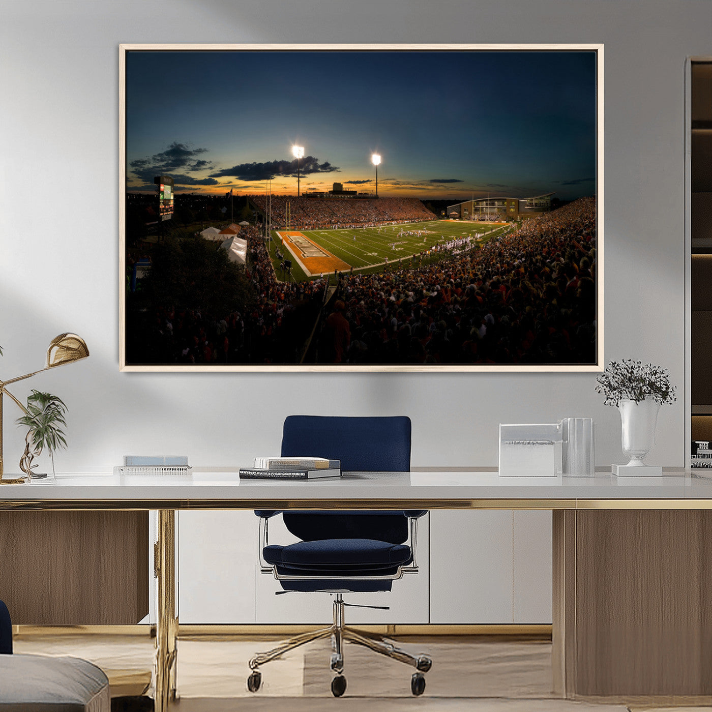 MGV-FC-36X24 - Ball State Cardinals Football Team Print - Muncie Scheumann Stadium Wall Art Canvas Print