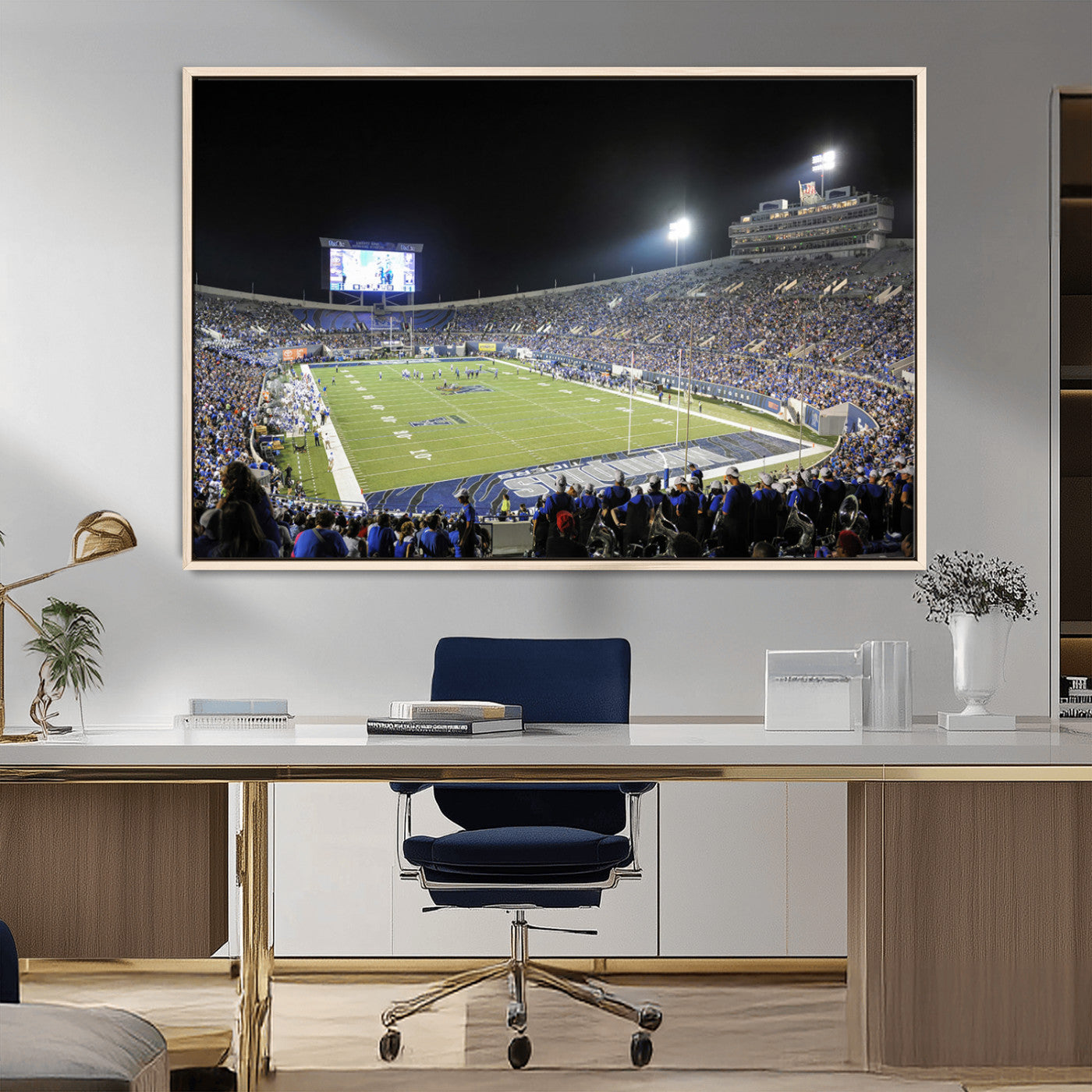 MGV-FC-36X24 - University of Memphis Tigers Football Team Print - Memphis Simmons Bank Liberty Stadium Wall Art