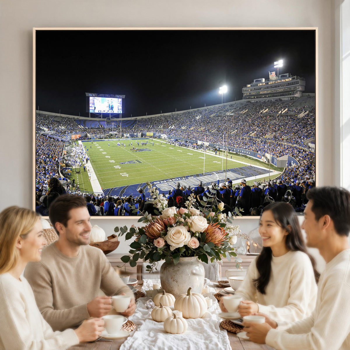 10894-PAN-FL-20X10 - University of Memphis Tigers Football Team Print - Memphis Simmons Bank Liberty Stadium Wall Art