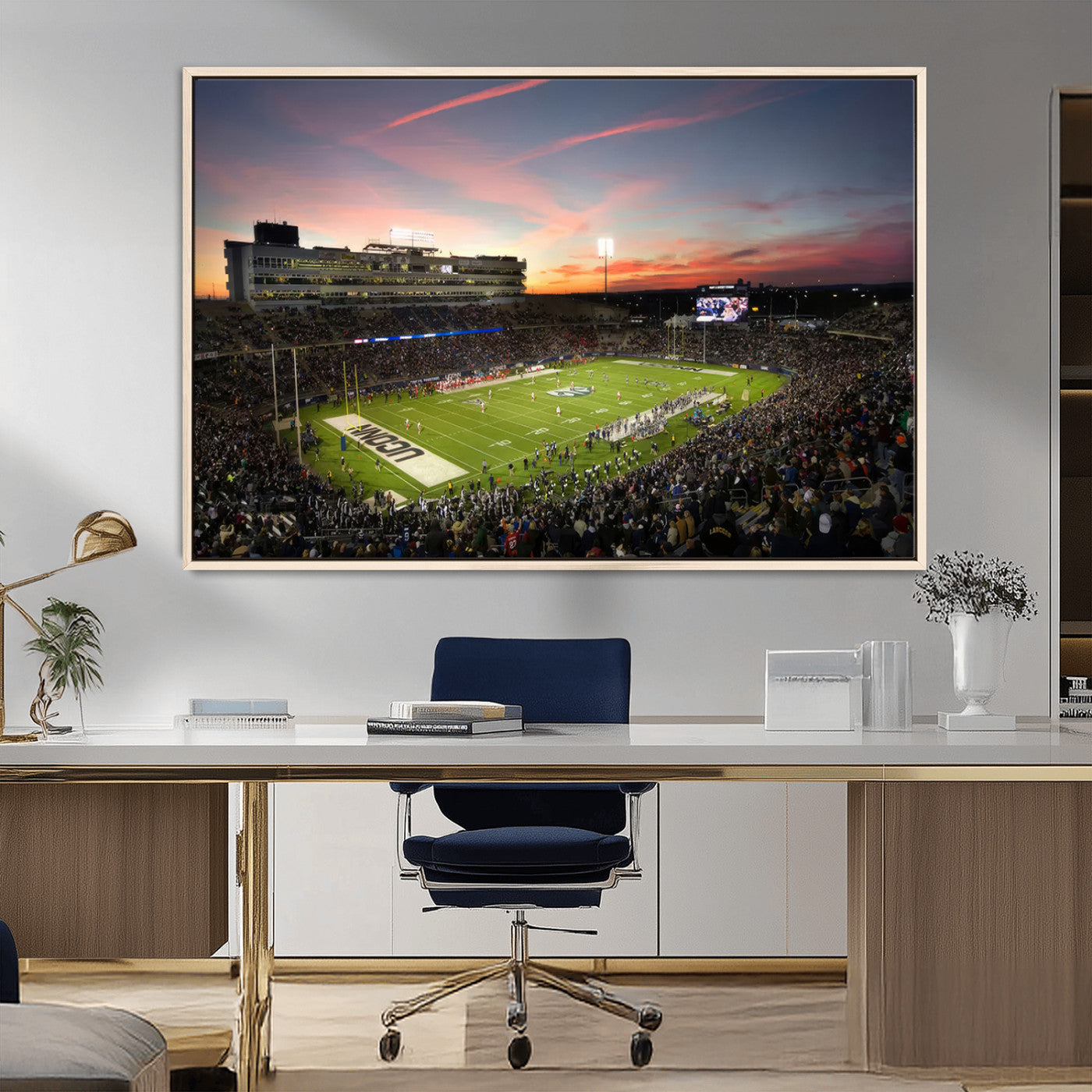 MGV-FC-36X24 - The University of Connecticut UCONN Huskies Football Team Print - East Hartford Pratt & Whitney