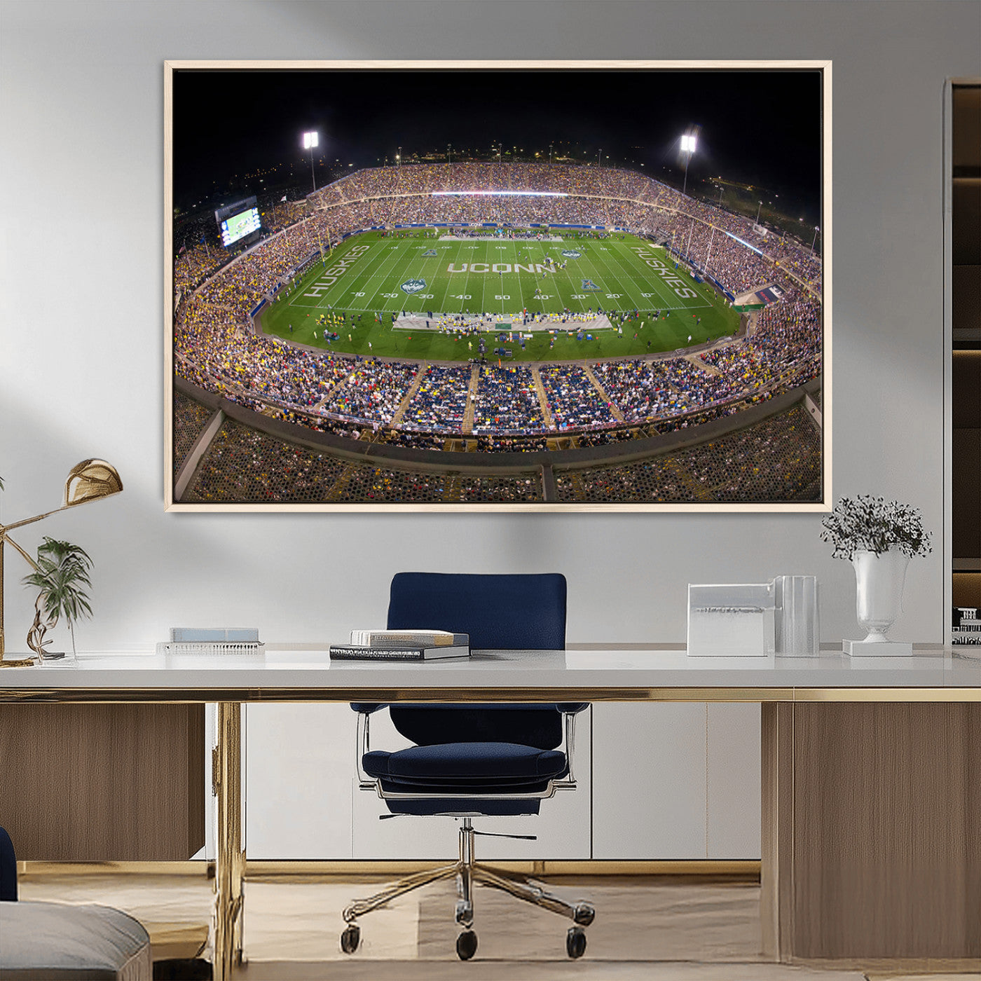 MGV-FC-36X24 - The University of Connecticut UCONN Huskies Football Team Print - East Hartford Pratt & Whitney