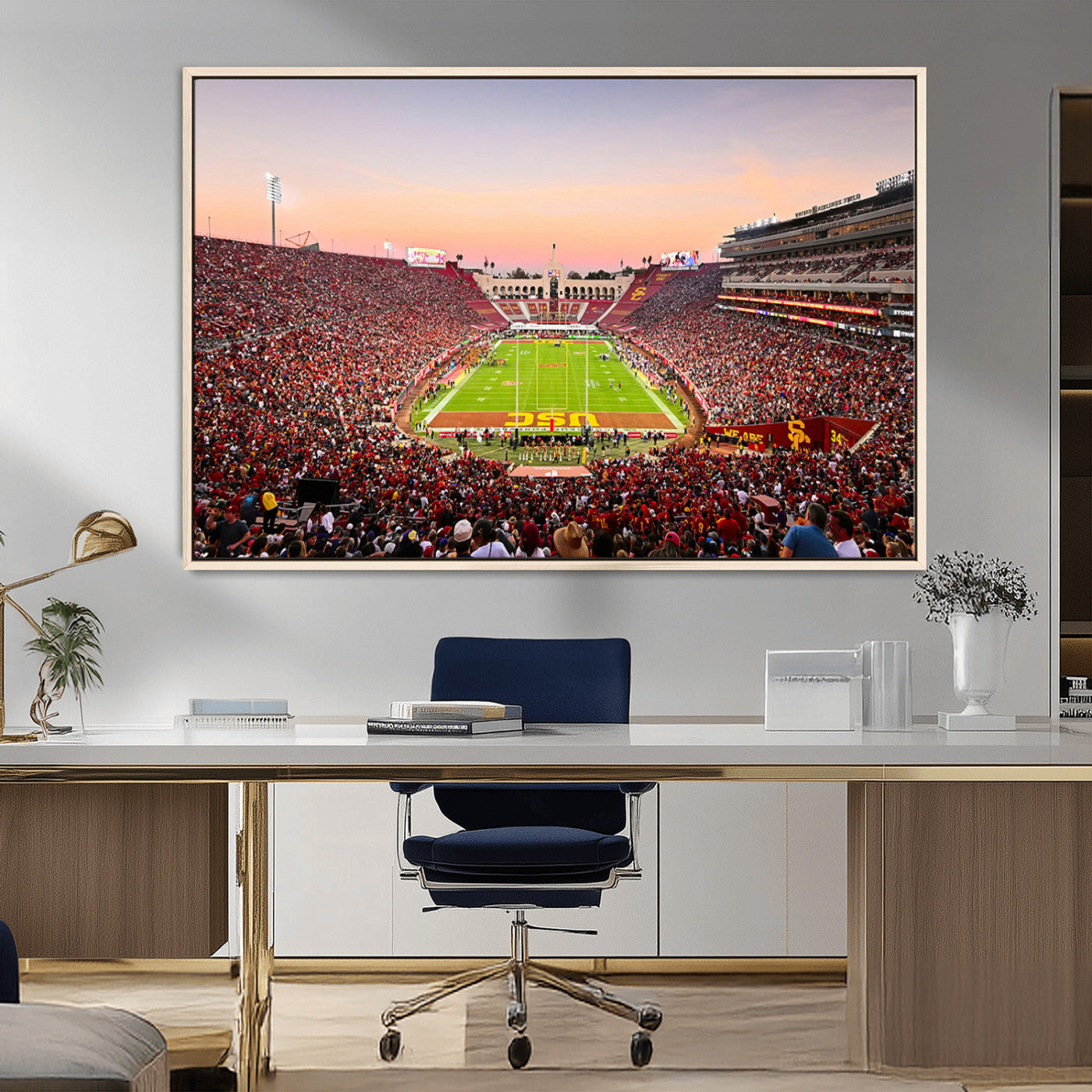 MGV-FC-36X24 - The University of Southern California USC Trojans Football Team Print - Los Angeles Memorial