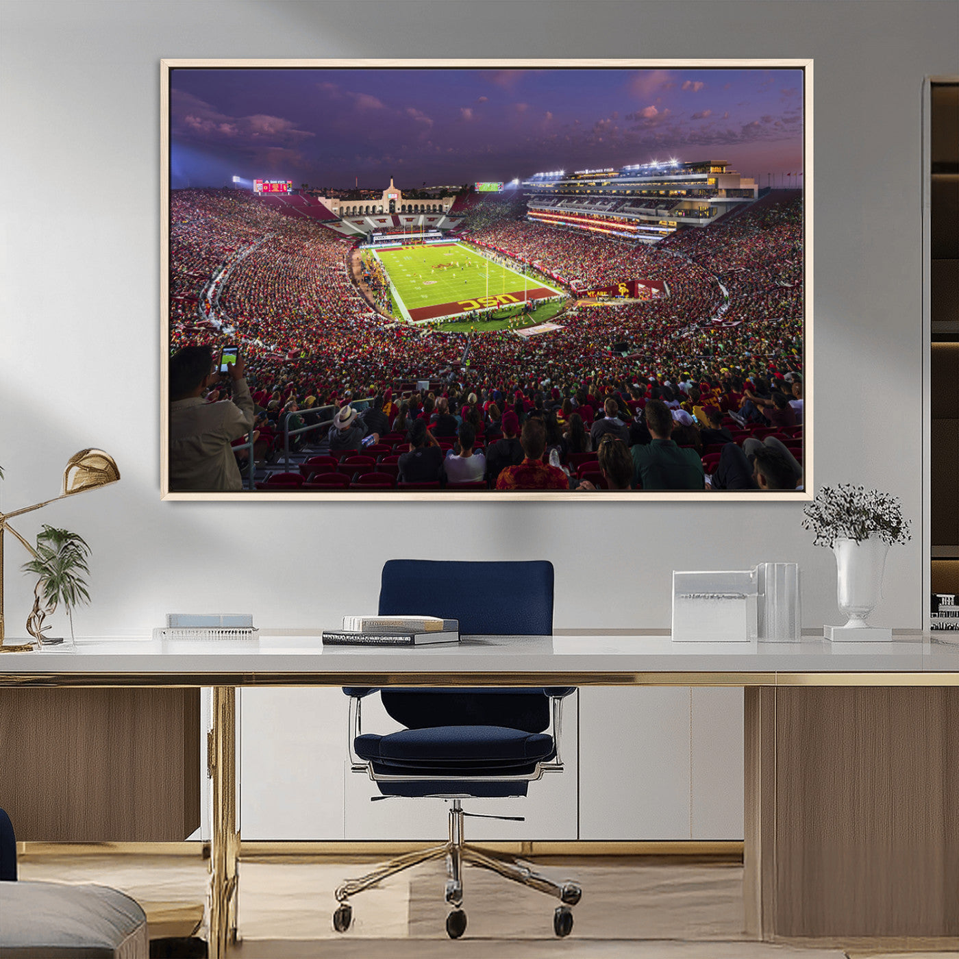 MGV-FC-36X24 - The University of Southern California USC Trojans Football Team Print - Los Angeles Memorial