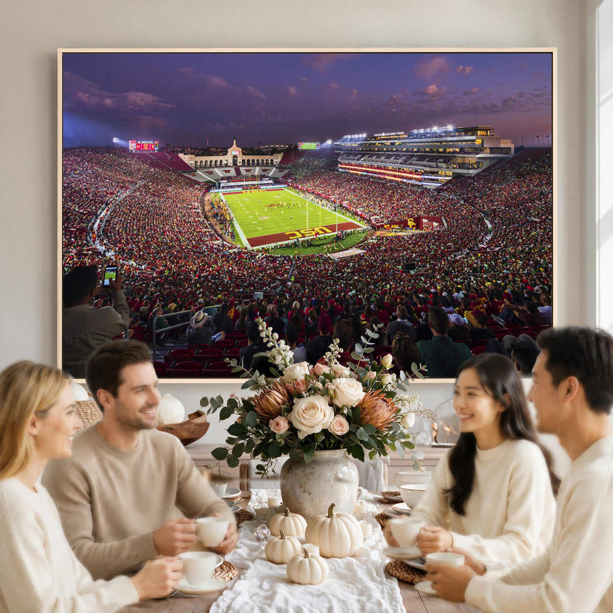 73373-MGV-CV-36X24 - The University of Southern California USC Trojans Football Team Print, Extra Large Game Room Wall Decor