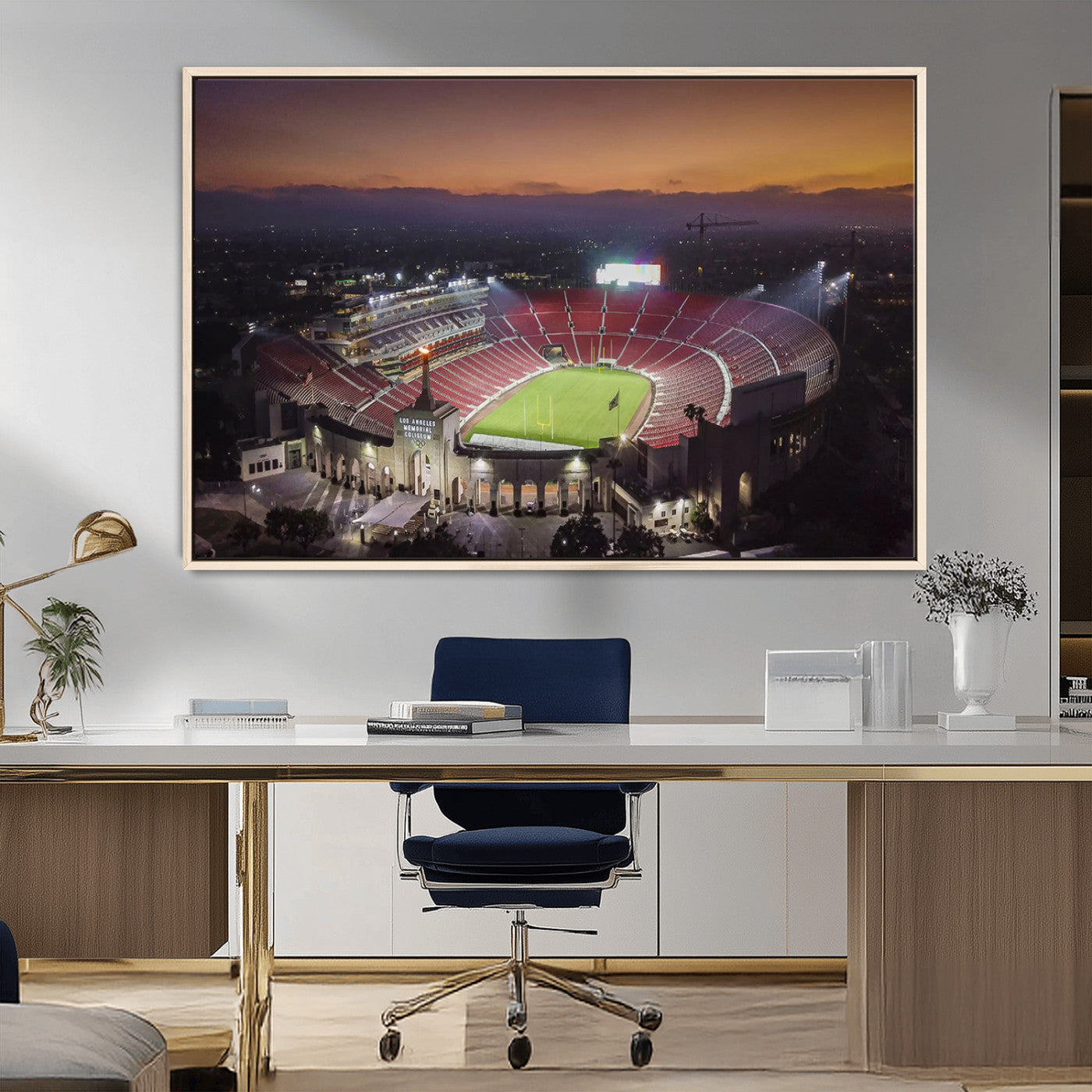 MGV-FC-36X24 - The University of Southern California USC Trojans Football Team Print - Los Angeles Memorial