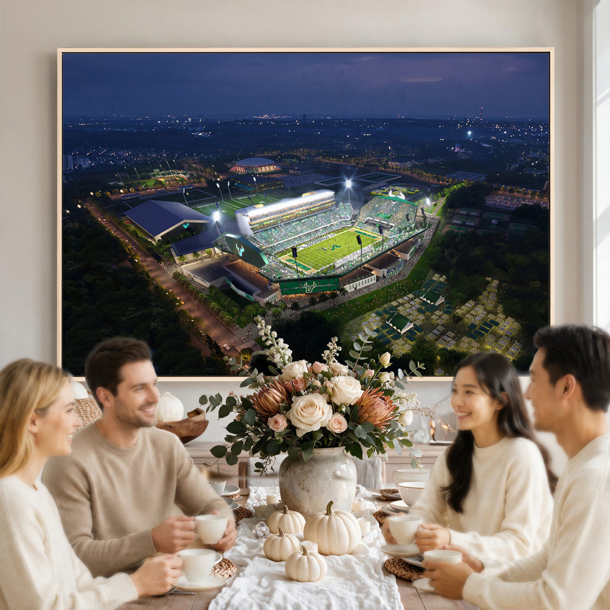 27554-MGV-CV-36X24 - The University of South Florida Bulls Football Team Print