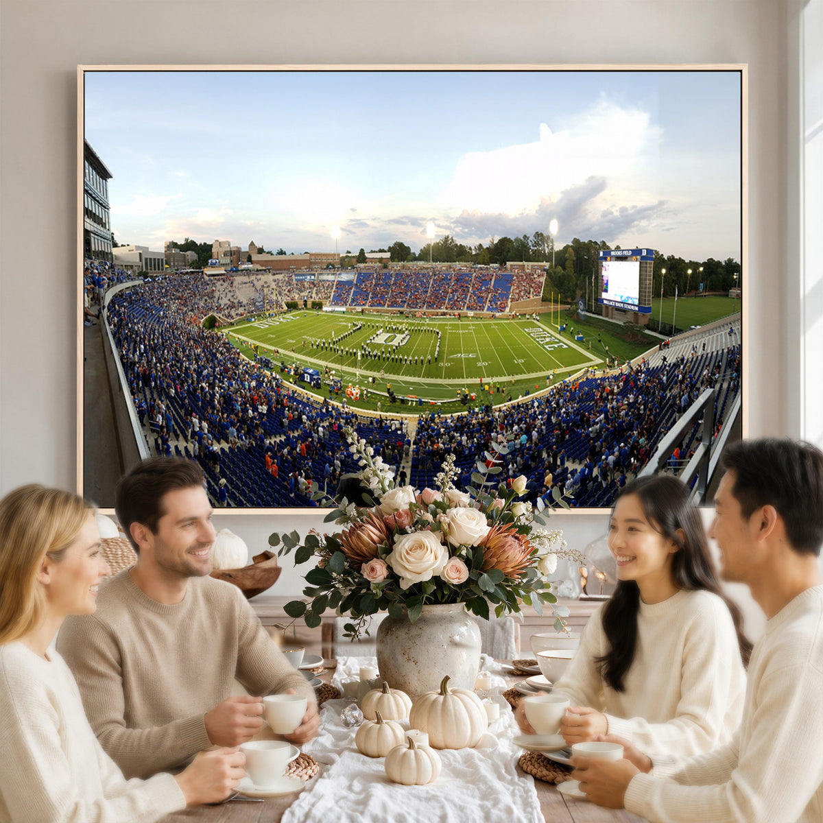 44850-MGV-CV-36X24 - The Duke University Blue Devils Football Team Print, Durham